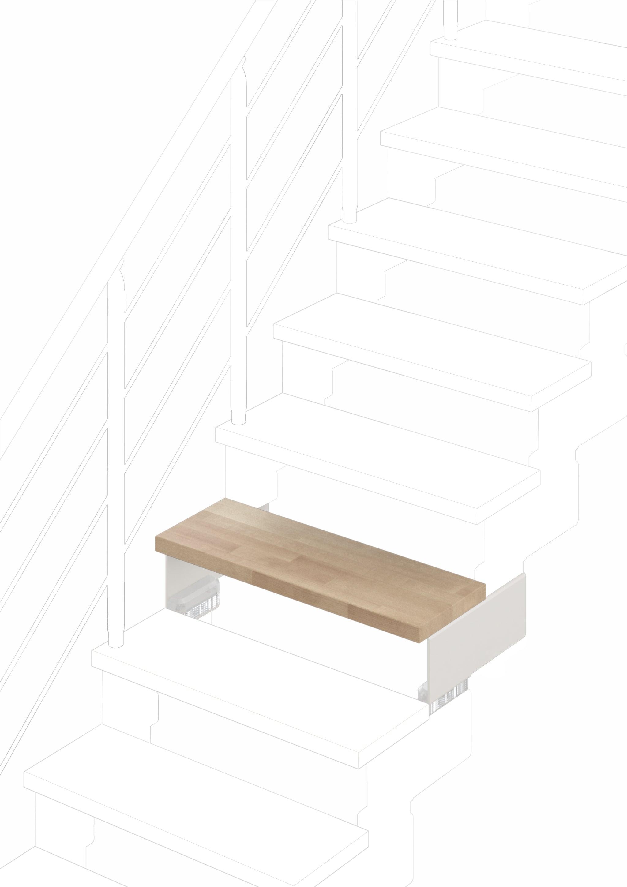 Gradino aggiuntivo Composity 84cm (senza ringhiera) - Naturale 12