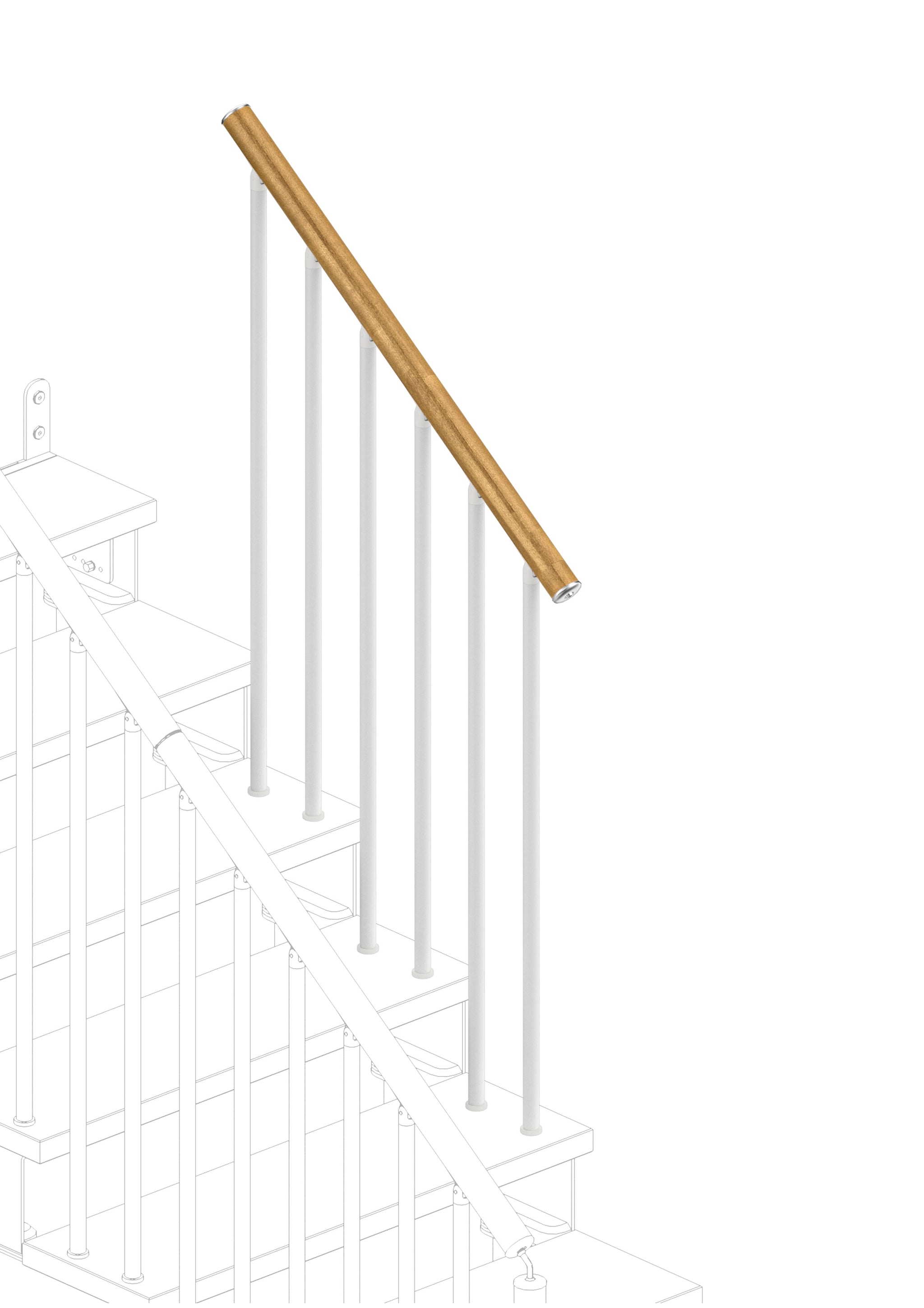 Composity 3-step railing (external side) - Natural 12