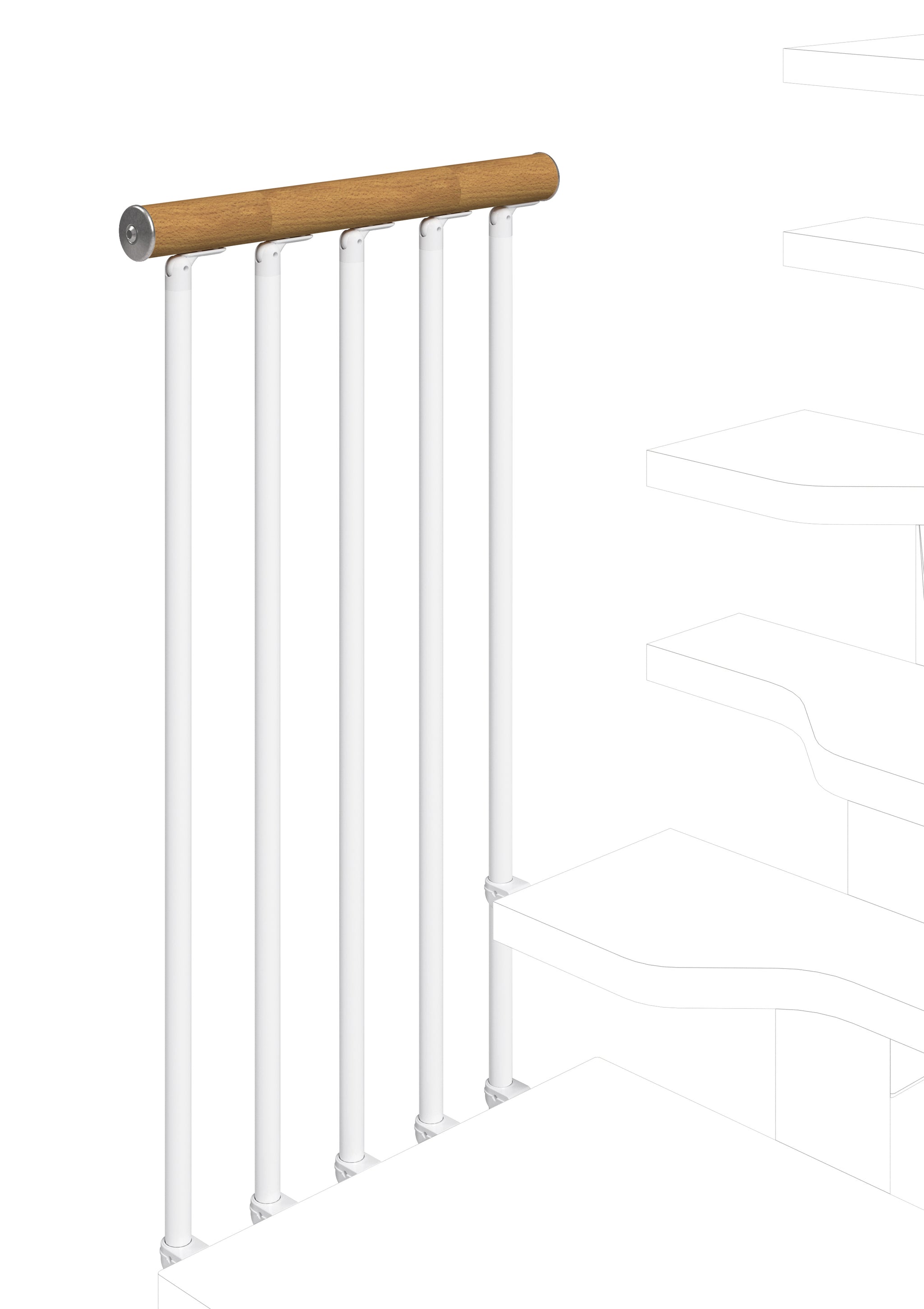 Mini External Railing for Landing (external side) - Natural 12