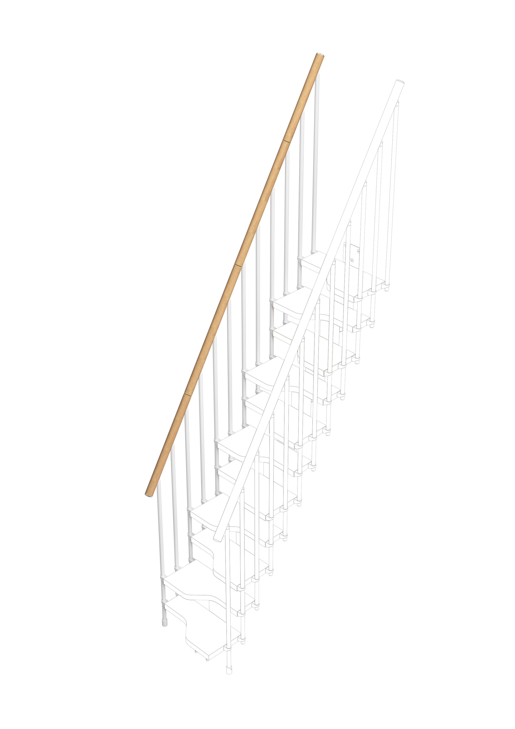 Railing for 11 steps Mini (external side) - Natural 12