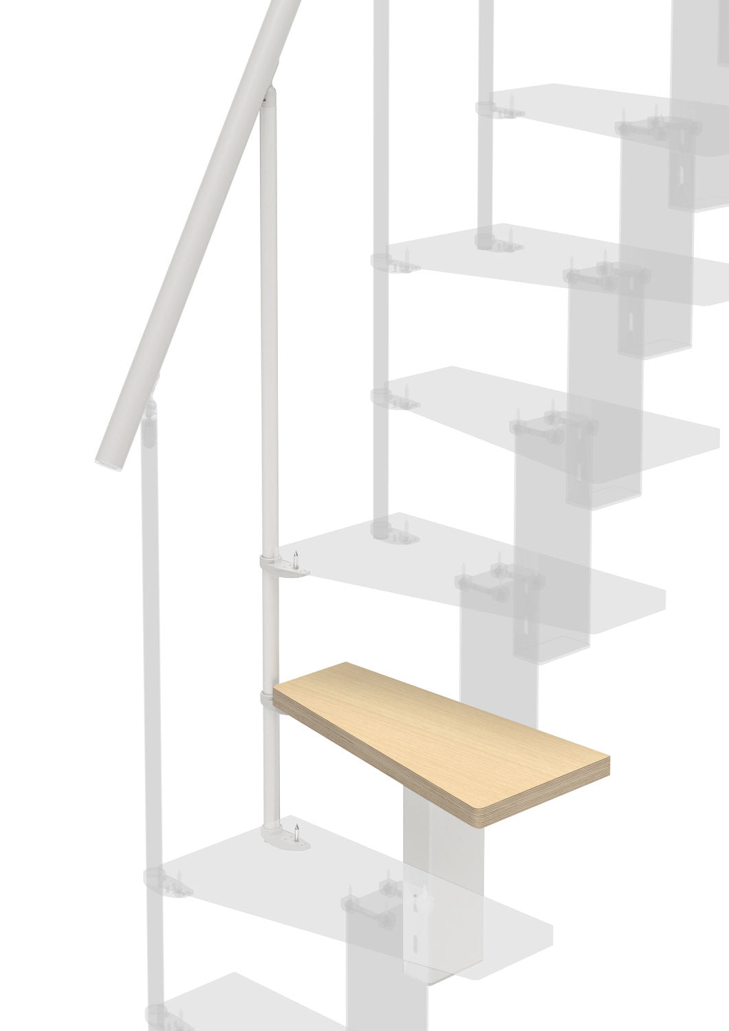 Marche supplémentaire Small (avec structure et garde-corps) - Naturel