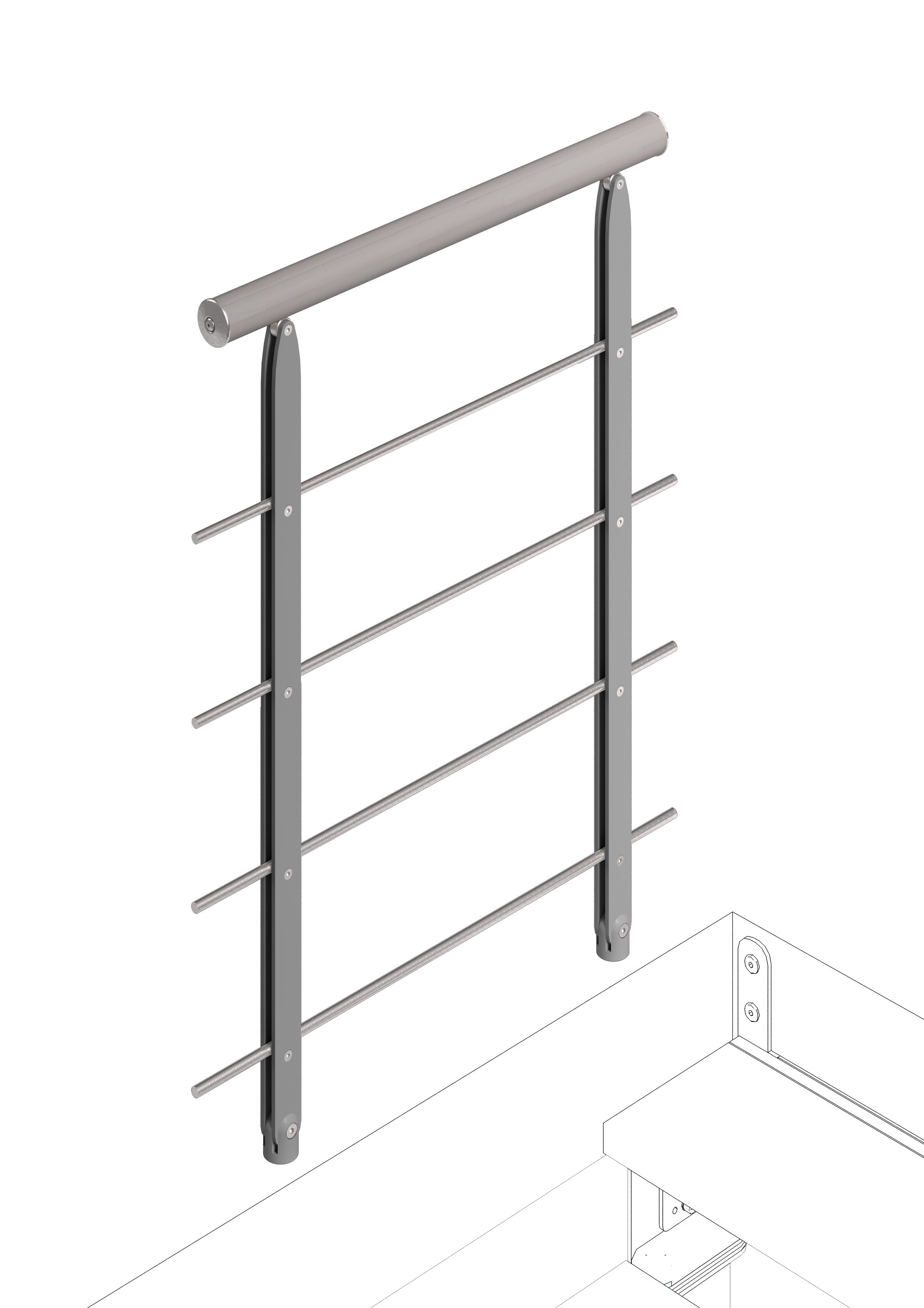 Balaustra Minimal per il piano superiore (100 cm) - Tortora 87