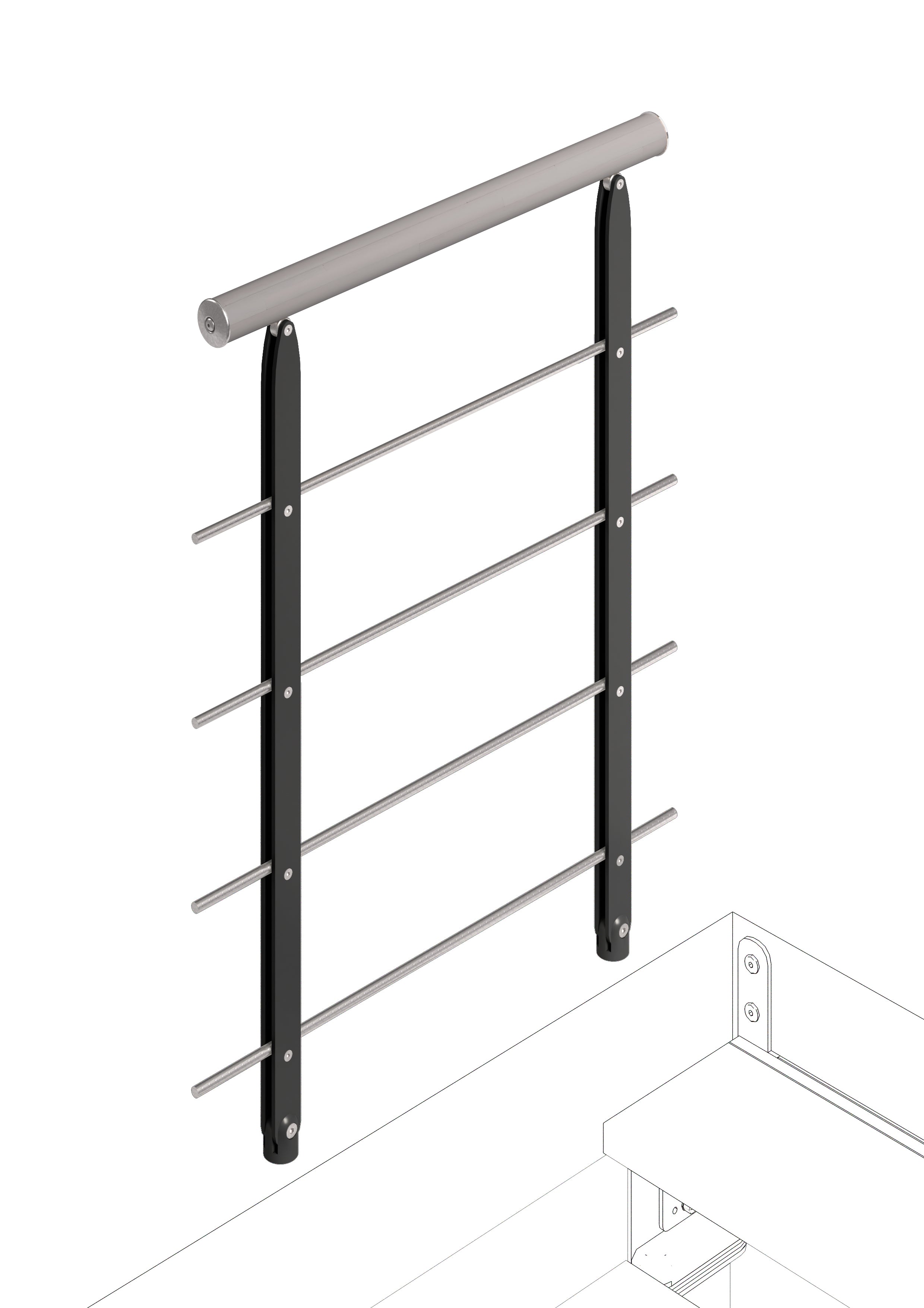 Balaustra Minimal per il piano superiore (100 cm) - Tortora 87