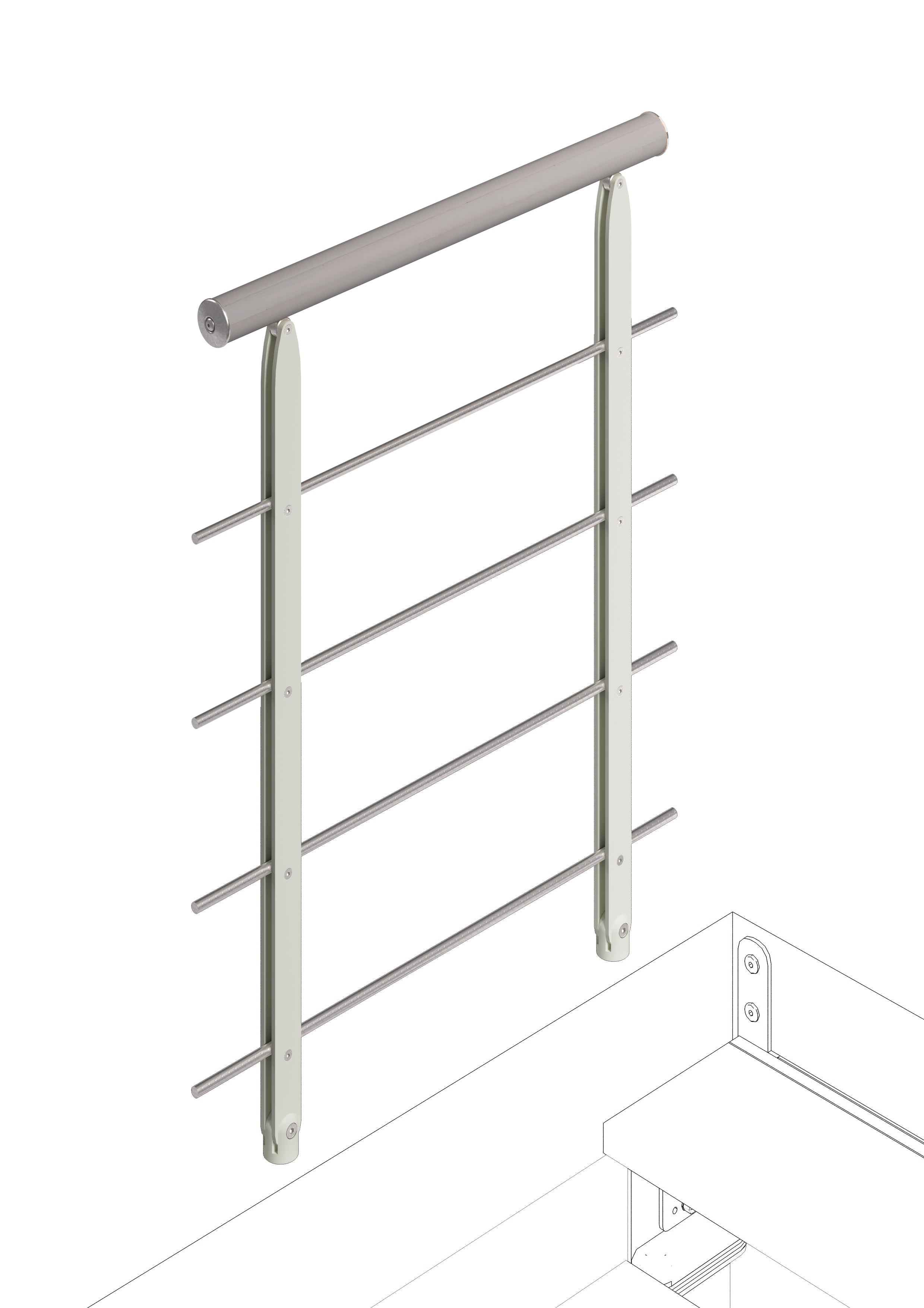 Balaustra Minimal per il piano superiore (100 cm) - Tortora 87