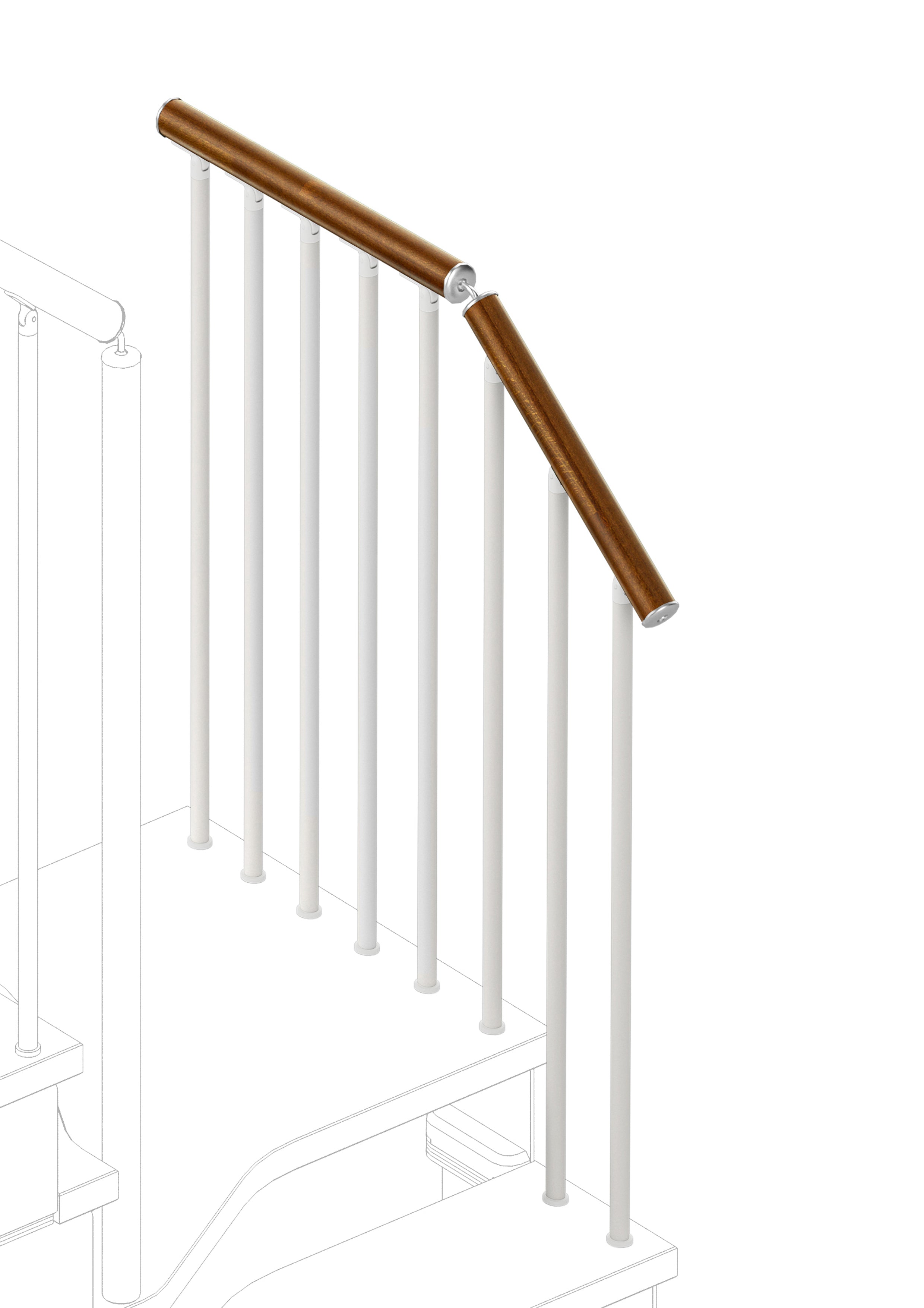 Walnut Custom Railing External Railing Giro Composity (external side) - Walnut 25 – Rintal