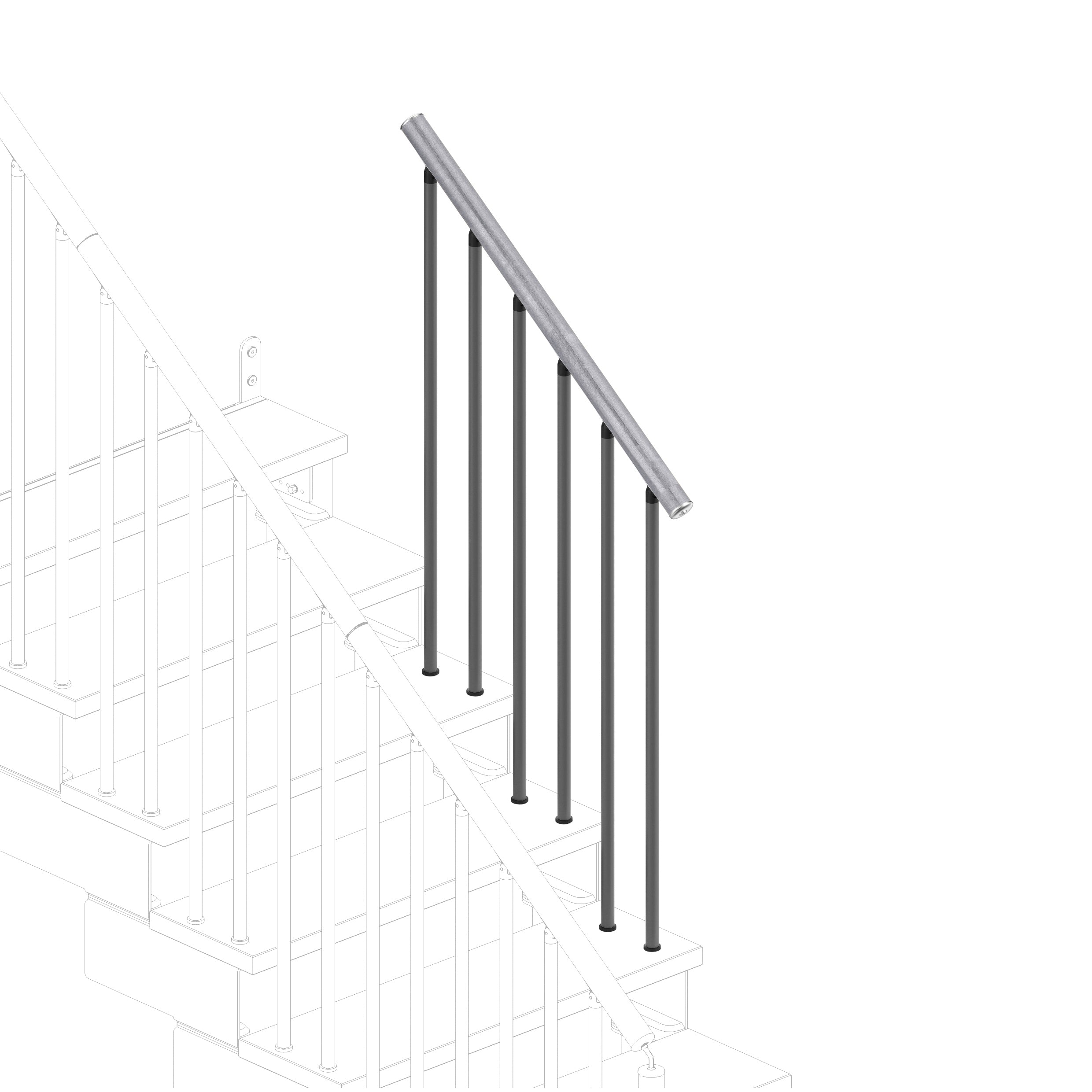 Ringhiera per 3 gradini Adapta (lato esterno)  - Cemento 89