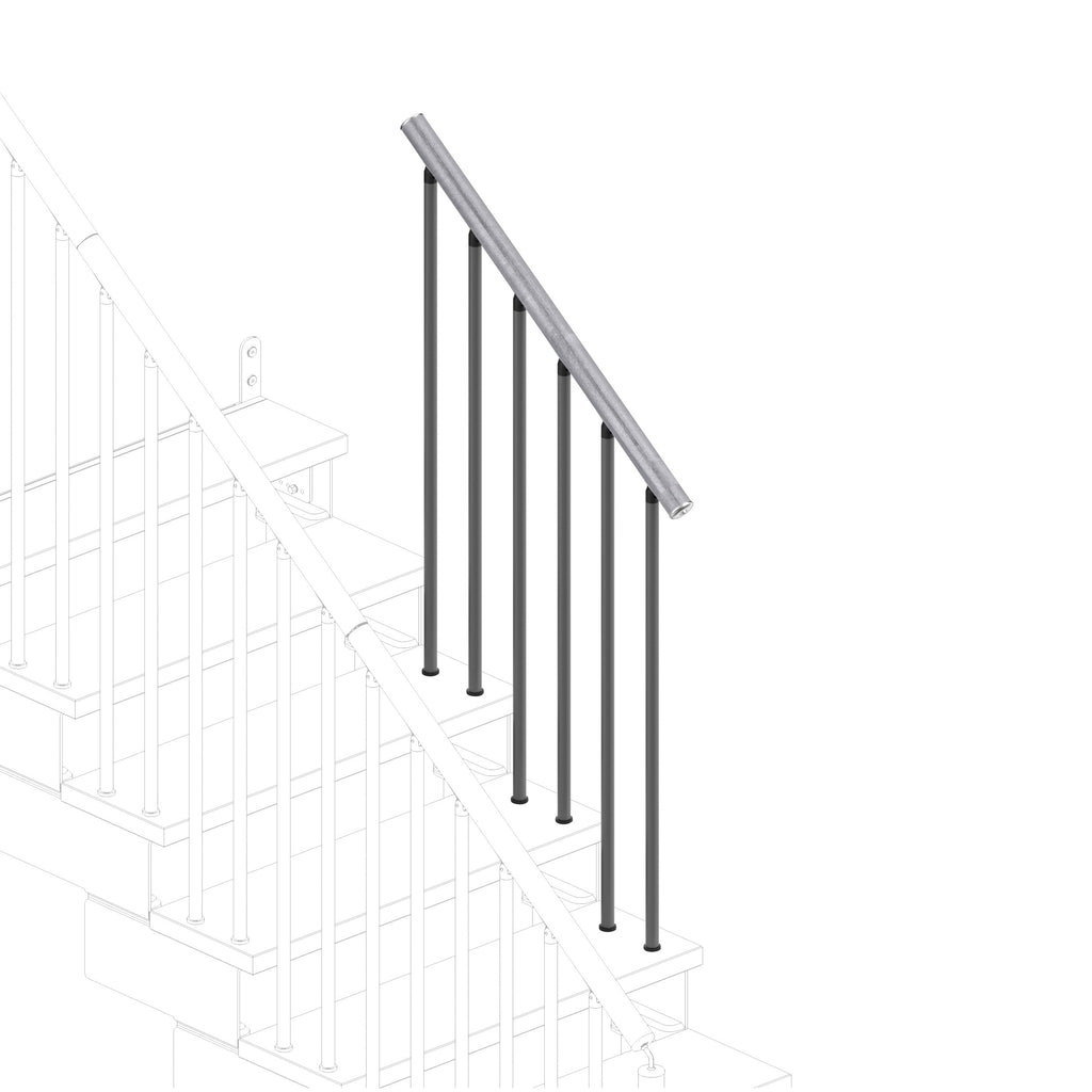 Ringhiera per 3 gradini Composity (lato esterno)  - Cemento 89