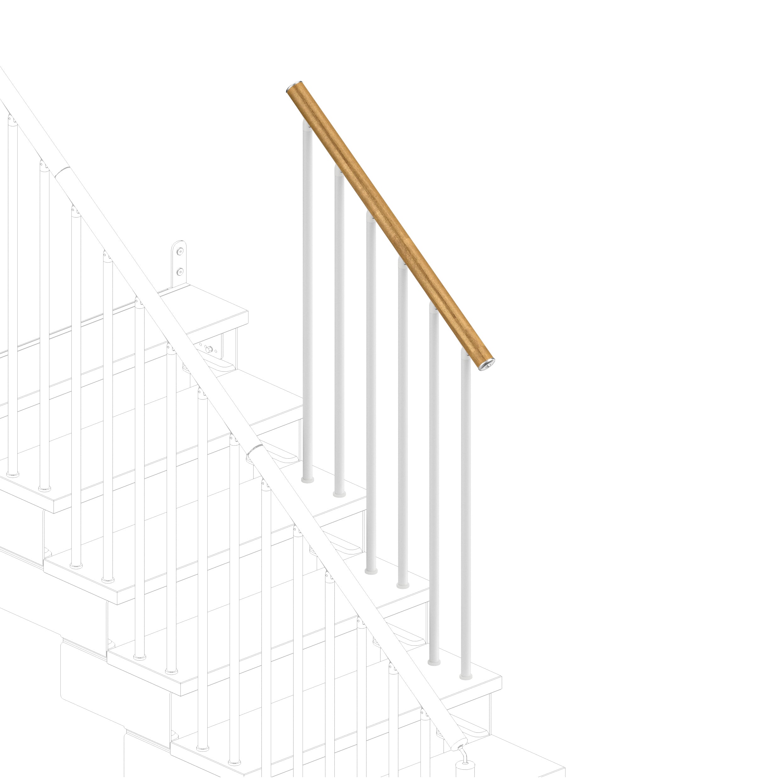Adapta 3-step railing (external side) - Natural 12