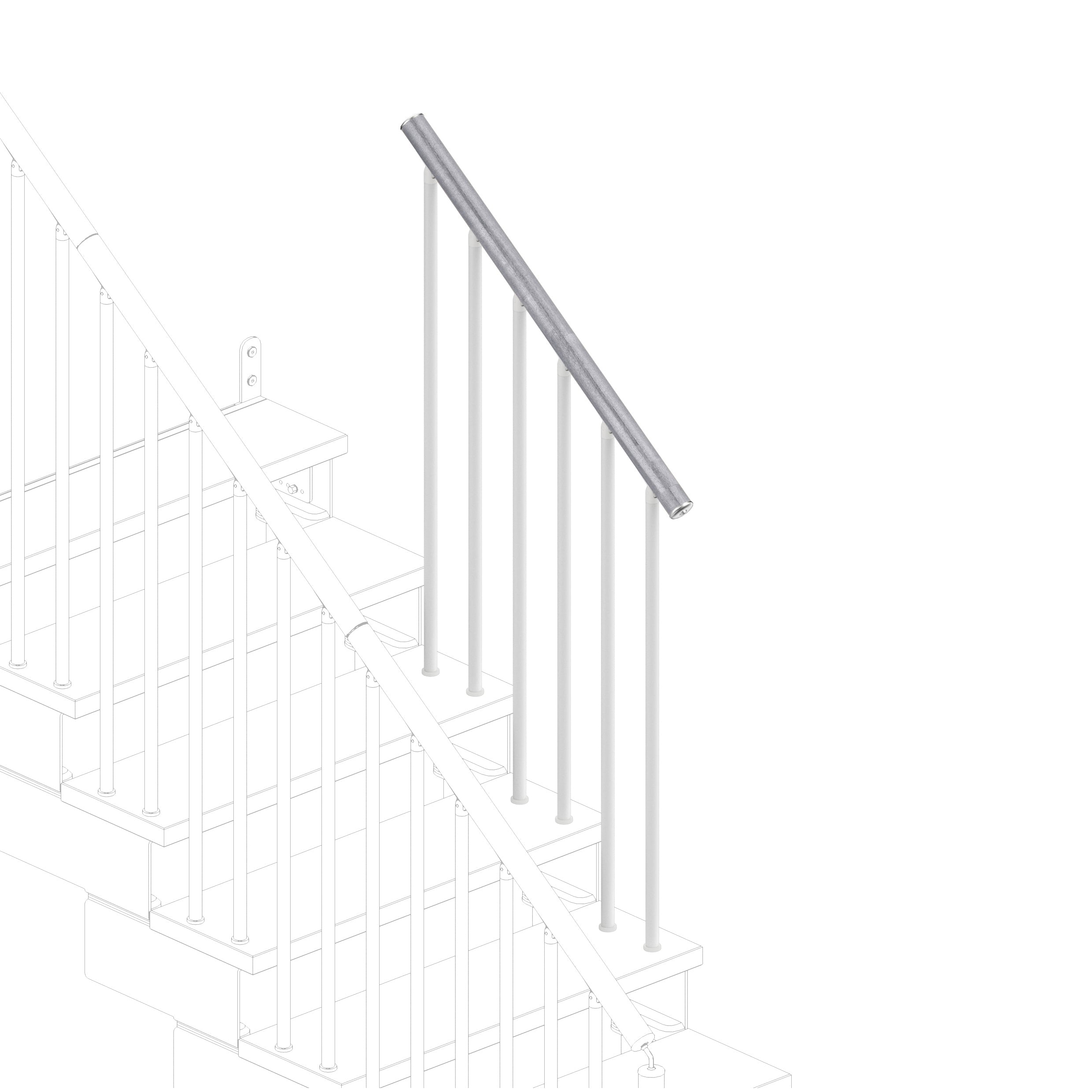 Ringhiera per 3 gradini Adapta (lato esterno)  - Cemento 89