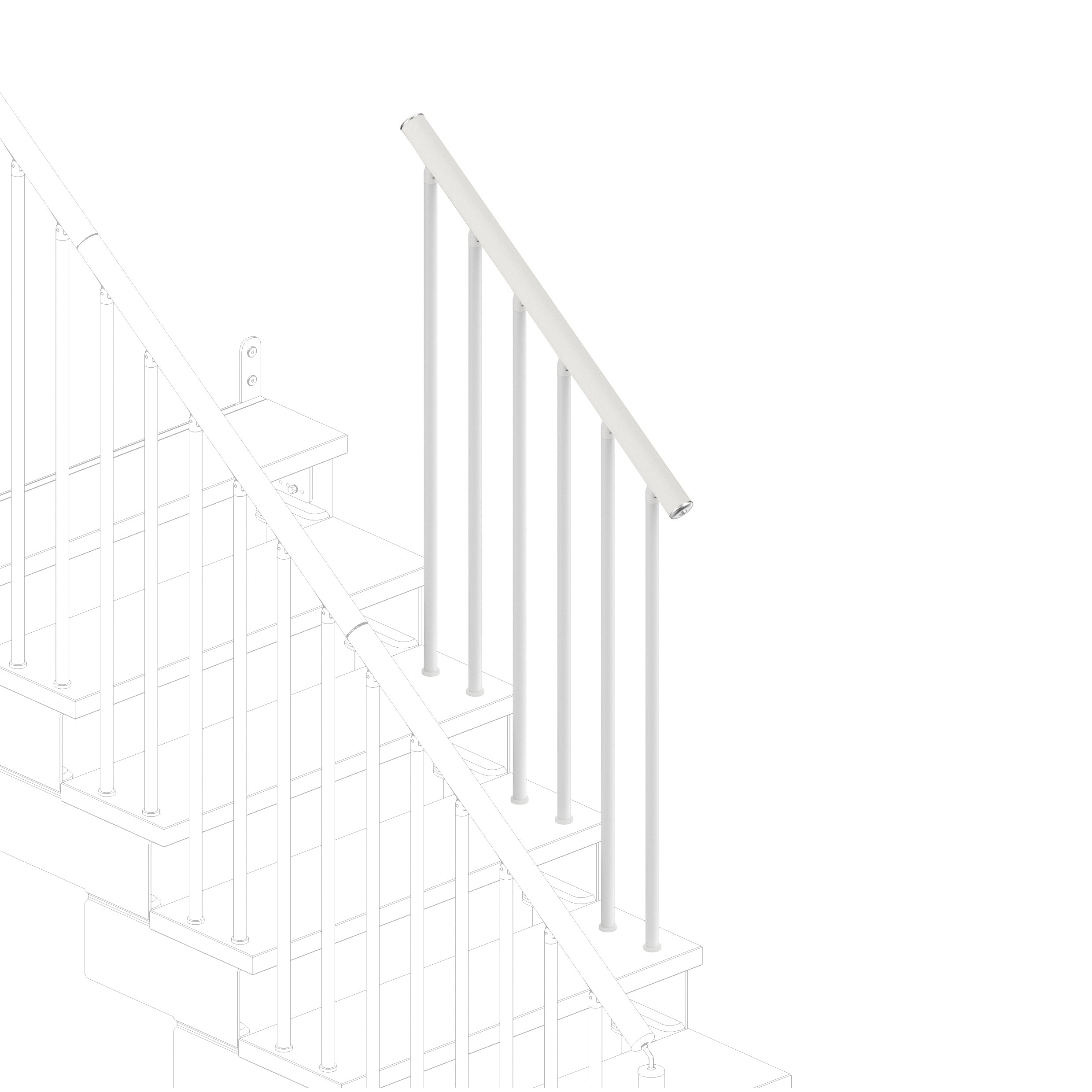 Ringhiera per 3 gradini Adapta (lato esterno)  - Bianco Laccato 94
