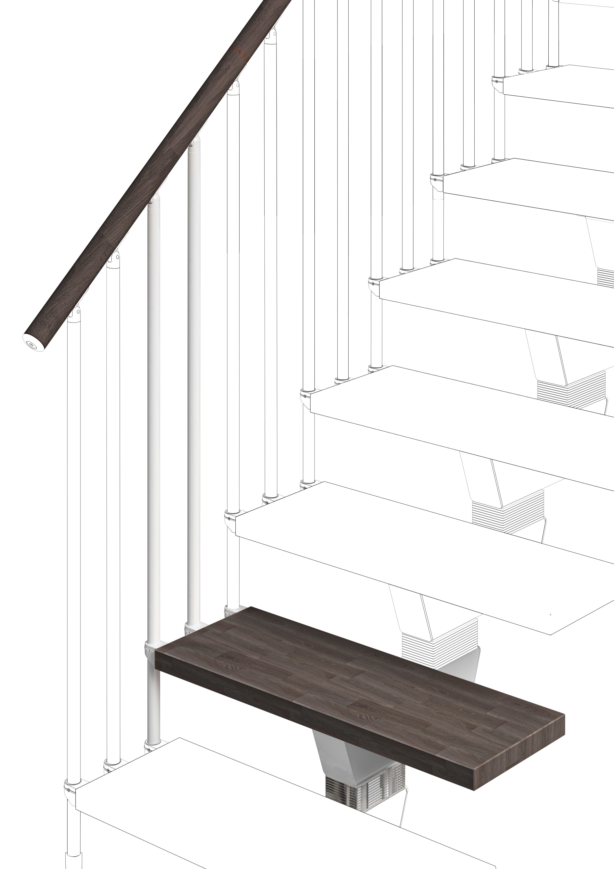 Additional step Modularis 85cm (with structure and railing) - Wengé 23