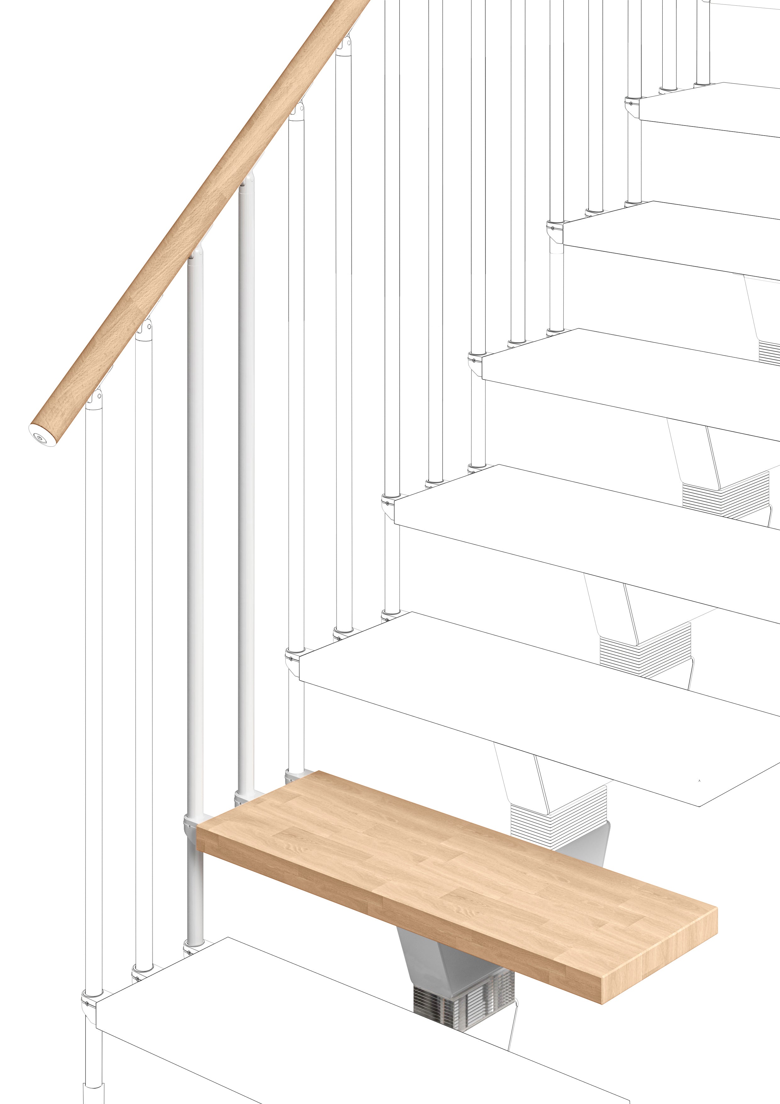 Additional step Modularis 75cm (with structure and railing) - Sand 27
