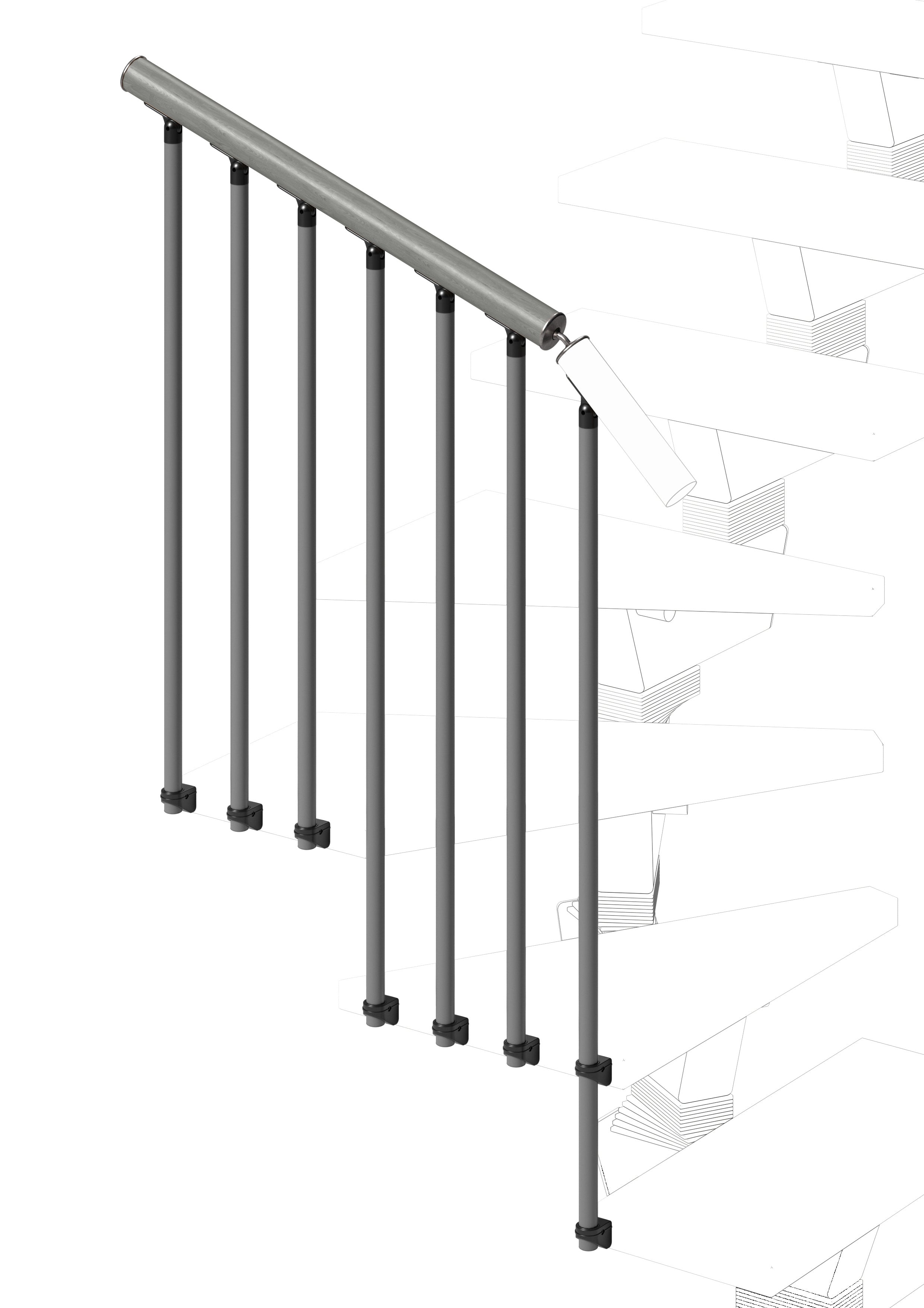 Garde-corps extérieur Angle Modularis (côté extérieur) - Ciment 89