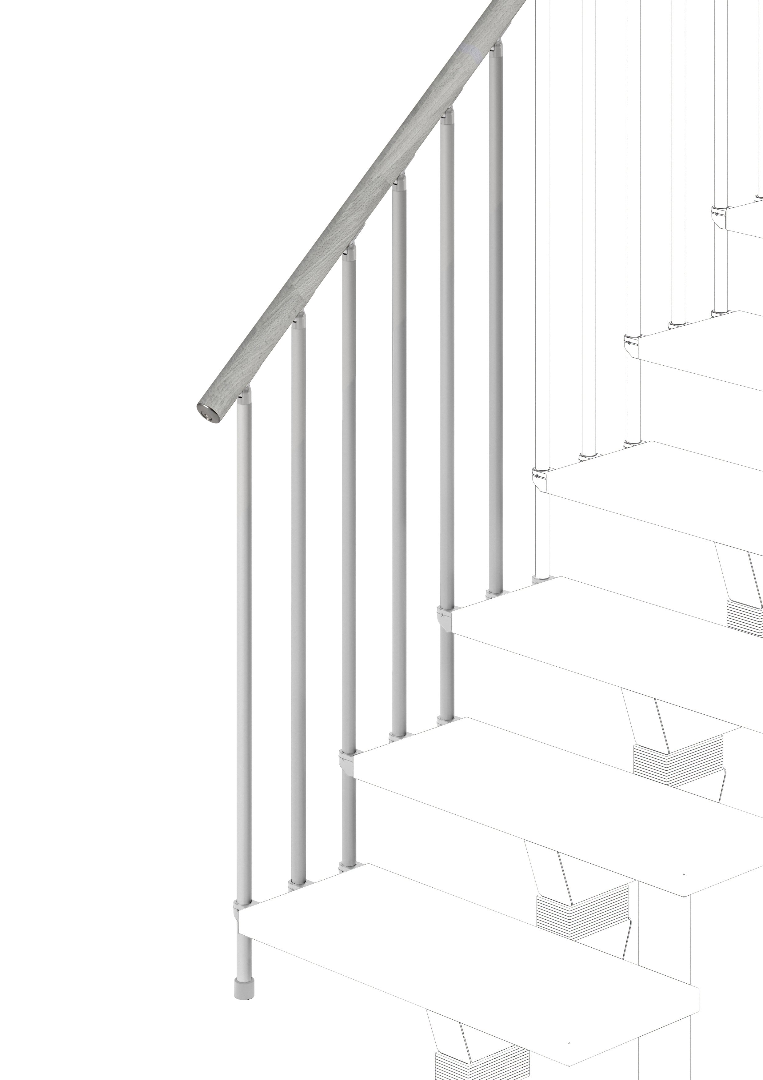 Railing for 3 Modularis steps (external side) - Cemento 89