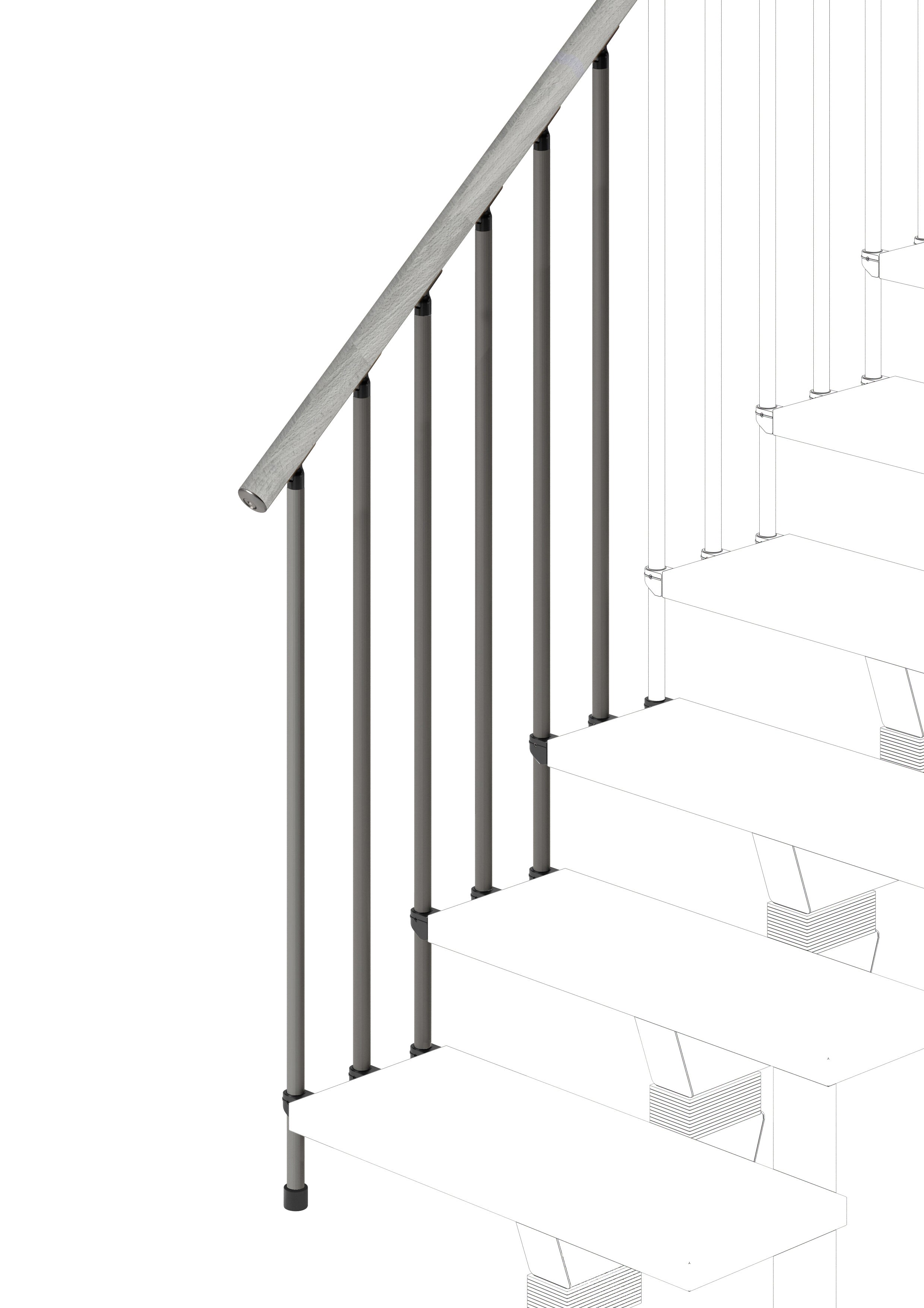 Railing for 3 Modularis steps (external side) - Cemento 89