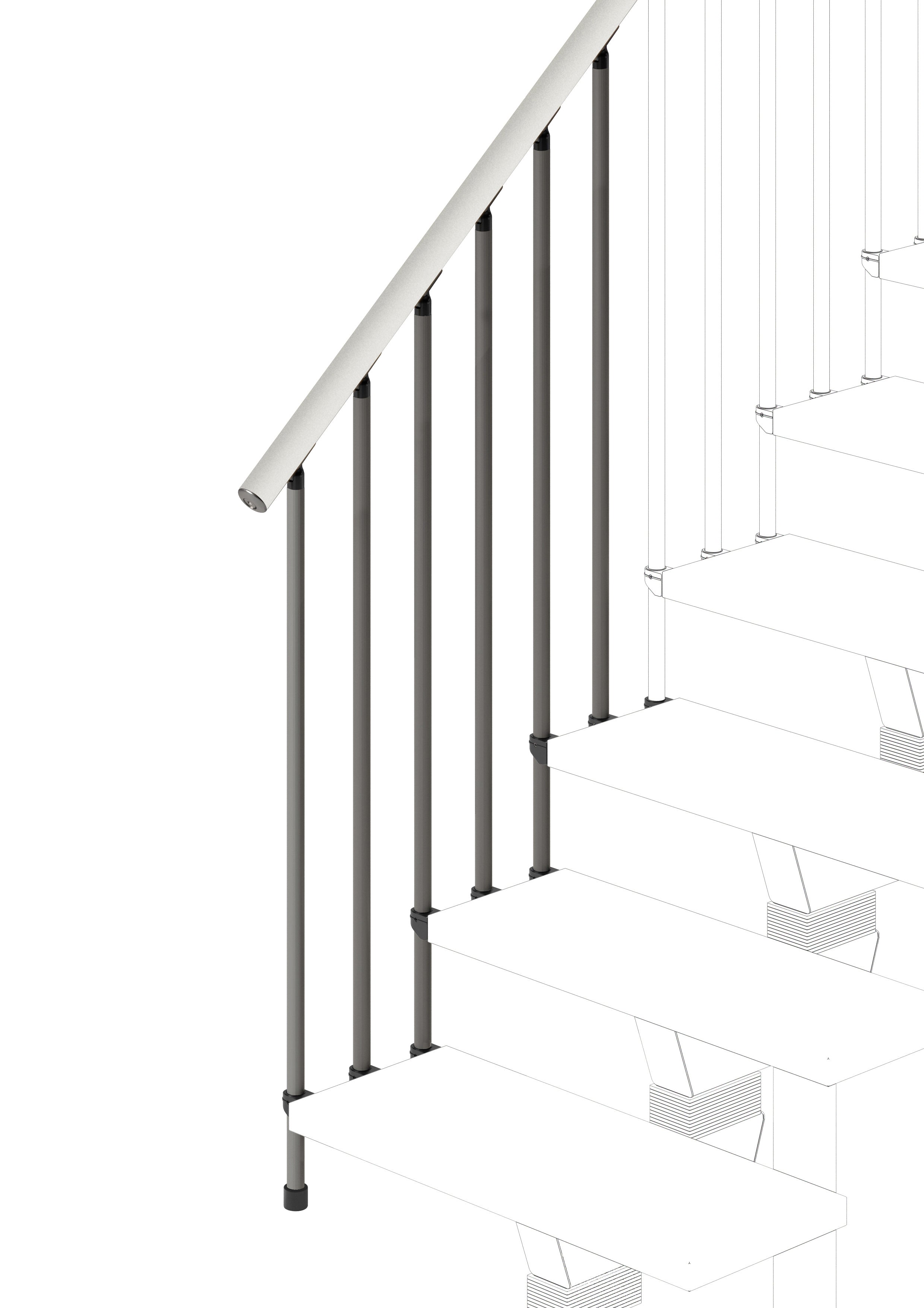 Knock railing for 3 steps (external side) - Lacquered White 94