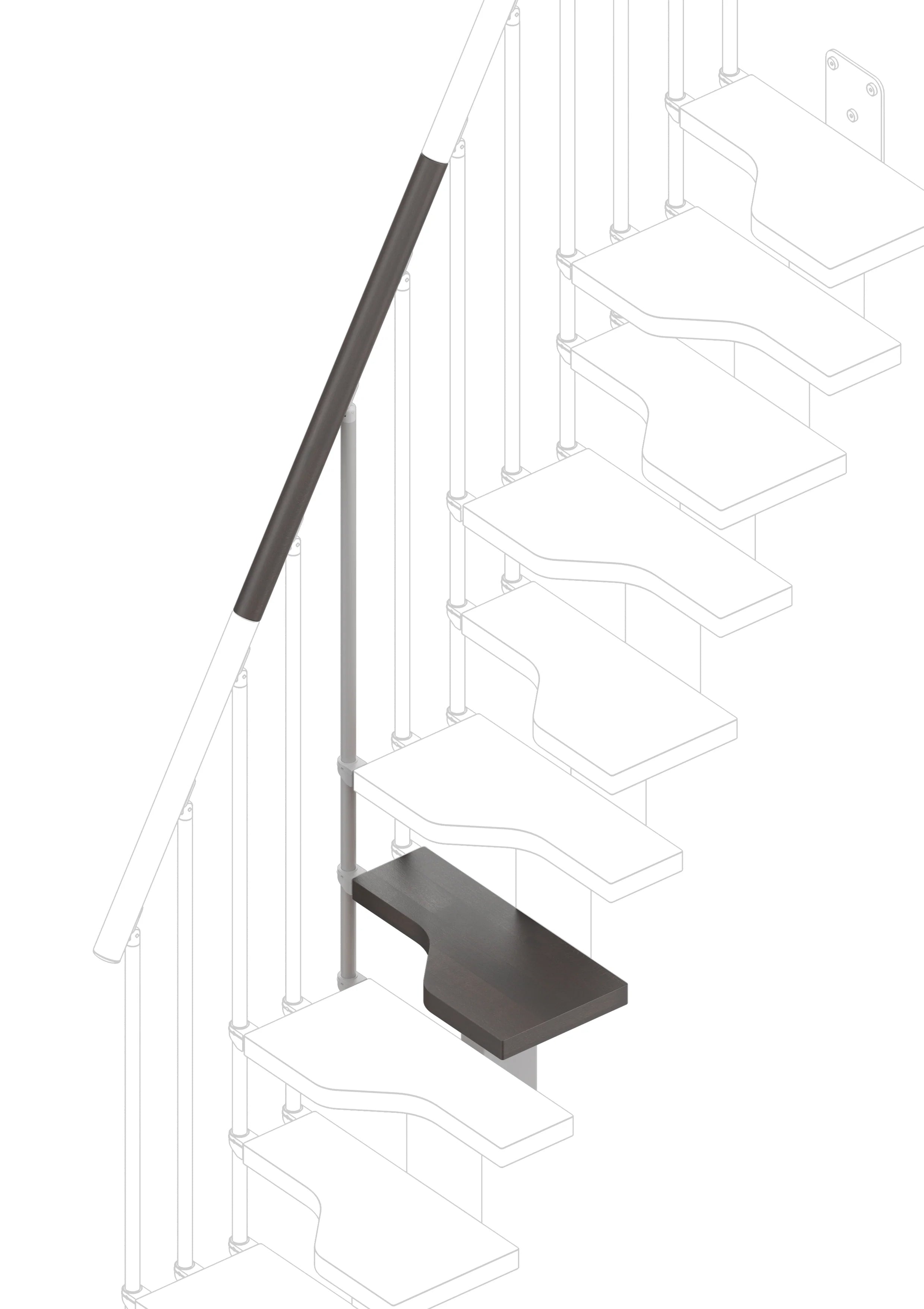 Wingate Steps Mini additional step (with structure and railing) - Wengé 23 – Rintal