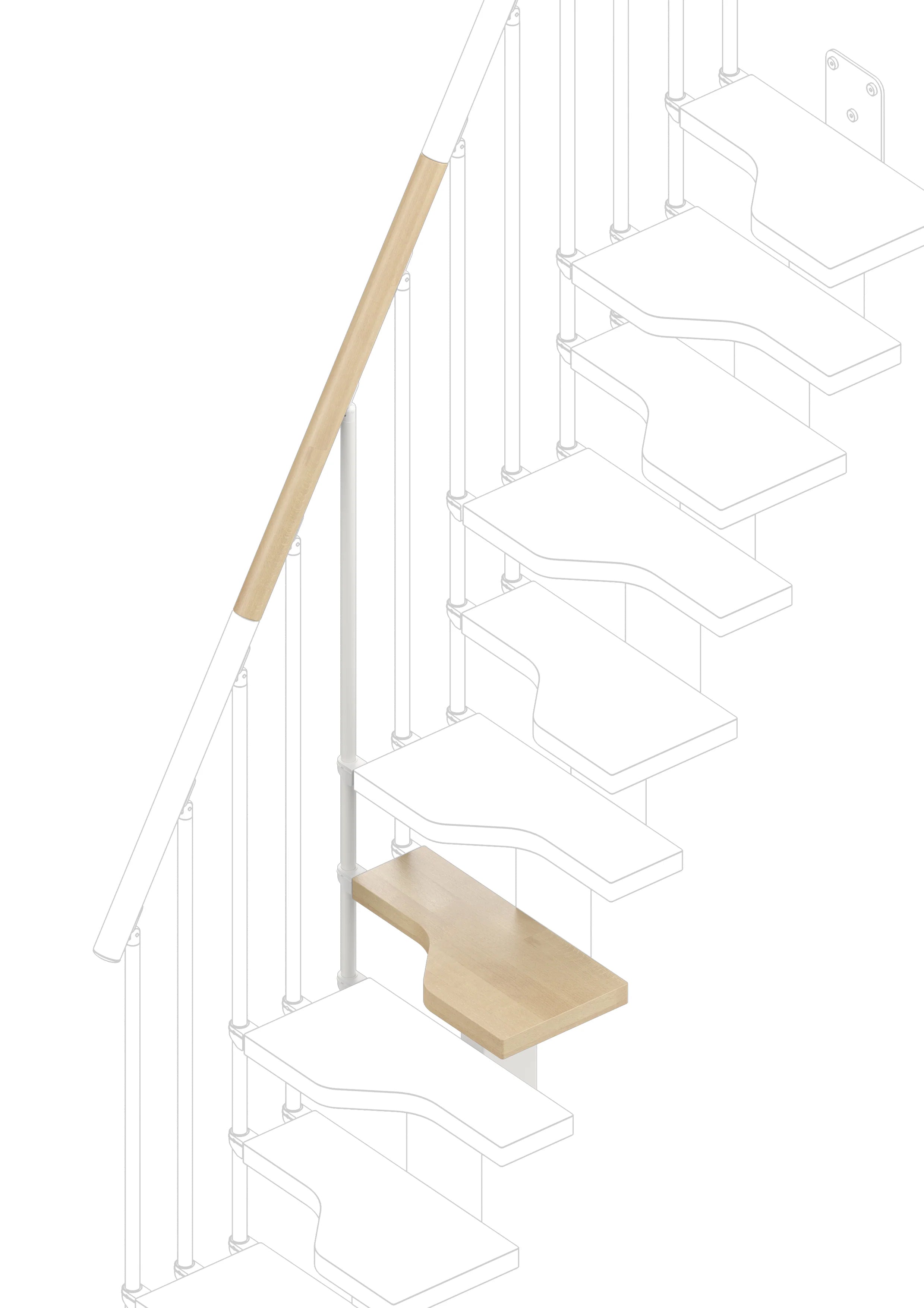 Additional Petita step (with structure and railing) - Natural 12