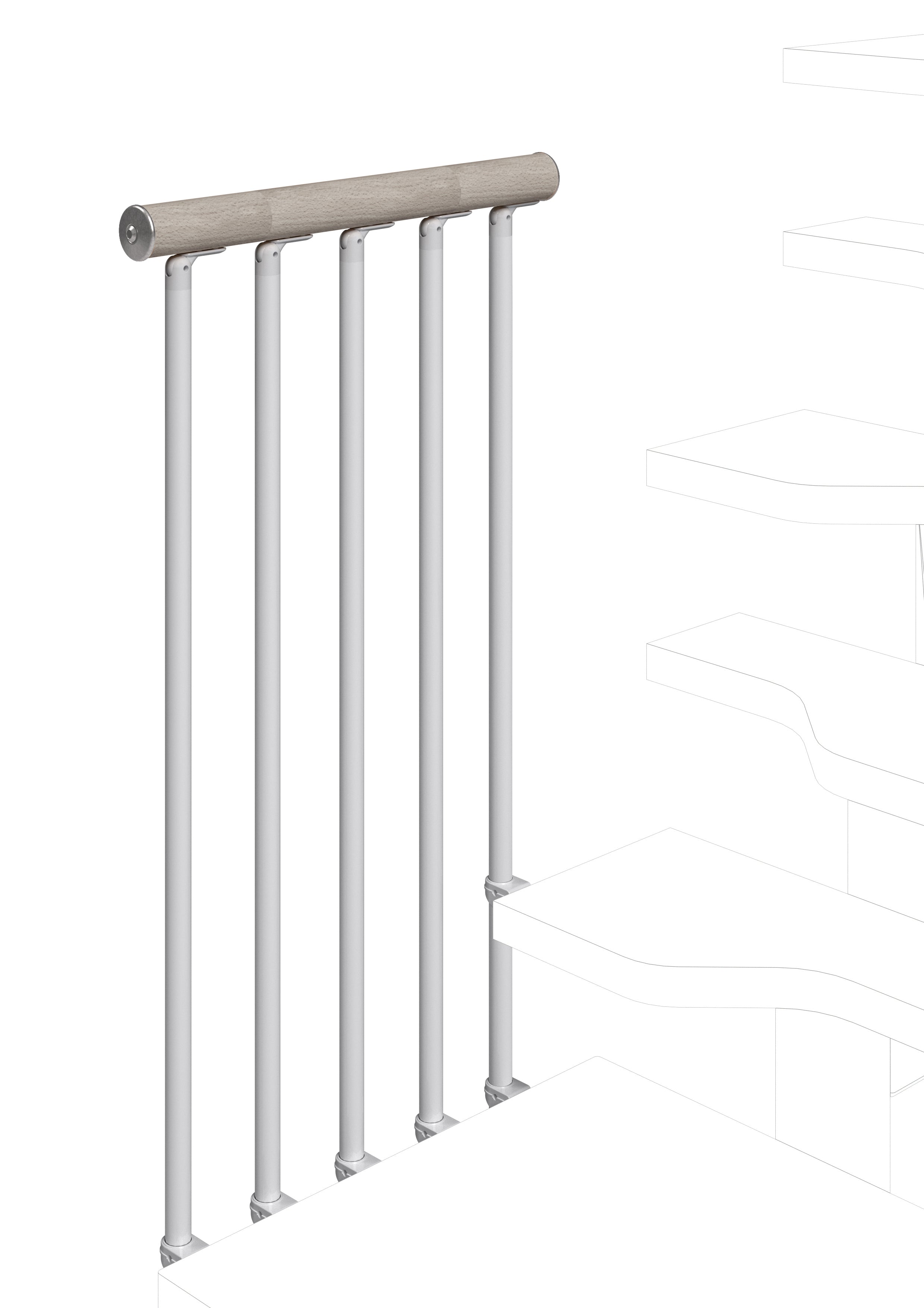 Landing On A Railing Mini External Railing for Landing (external side) - Dove 87 – Rintal