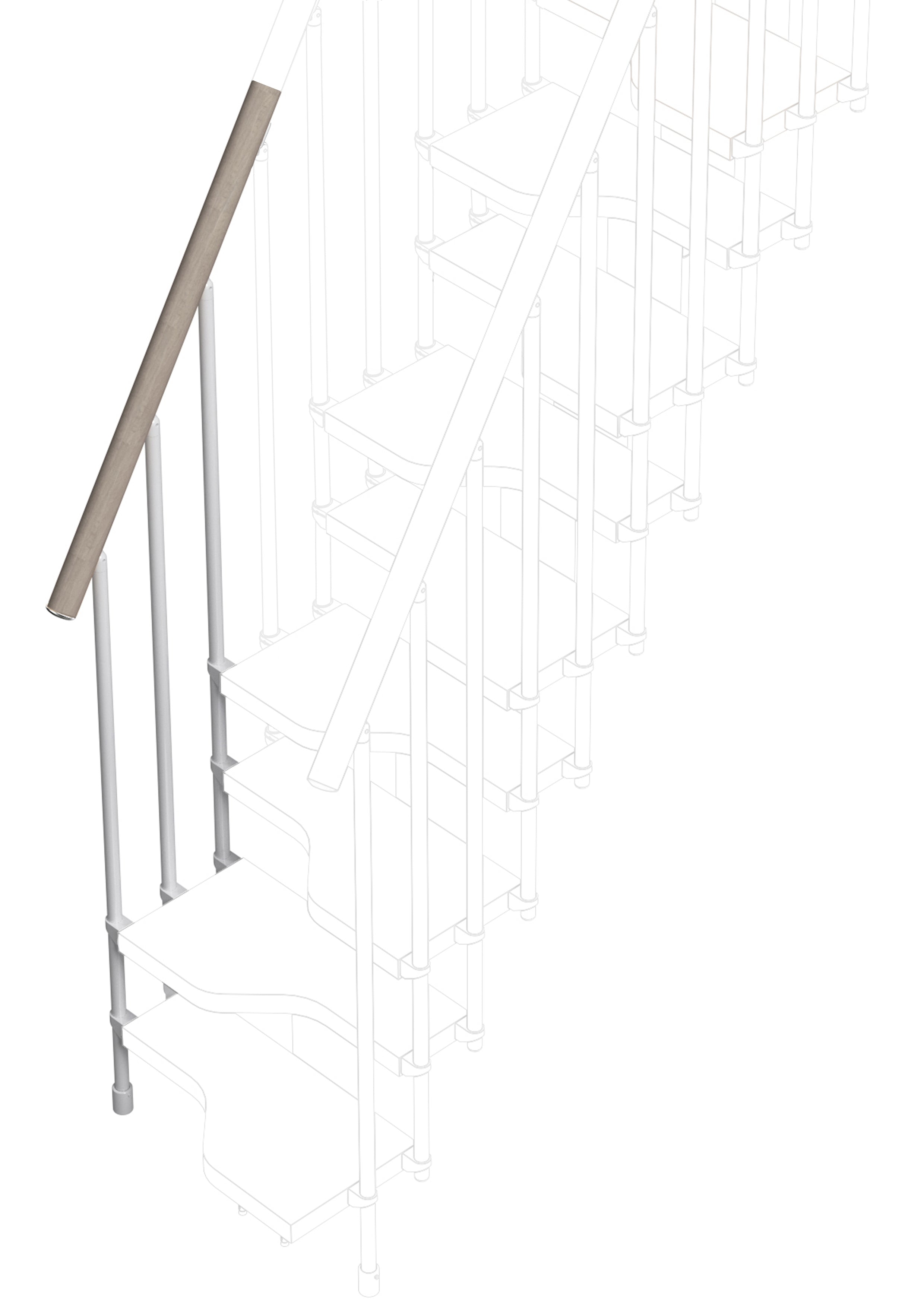 Petita railing for 3 steps (external side) - Tortora 87