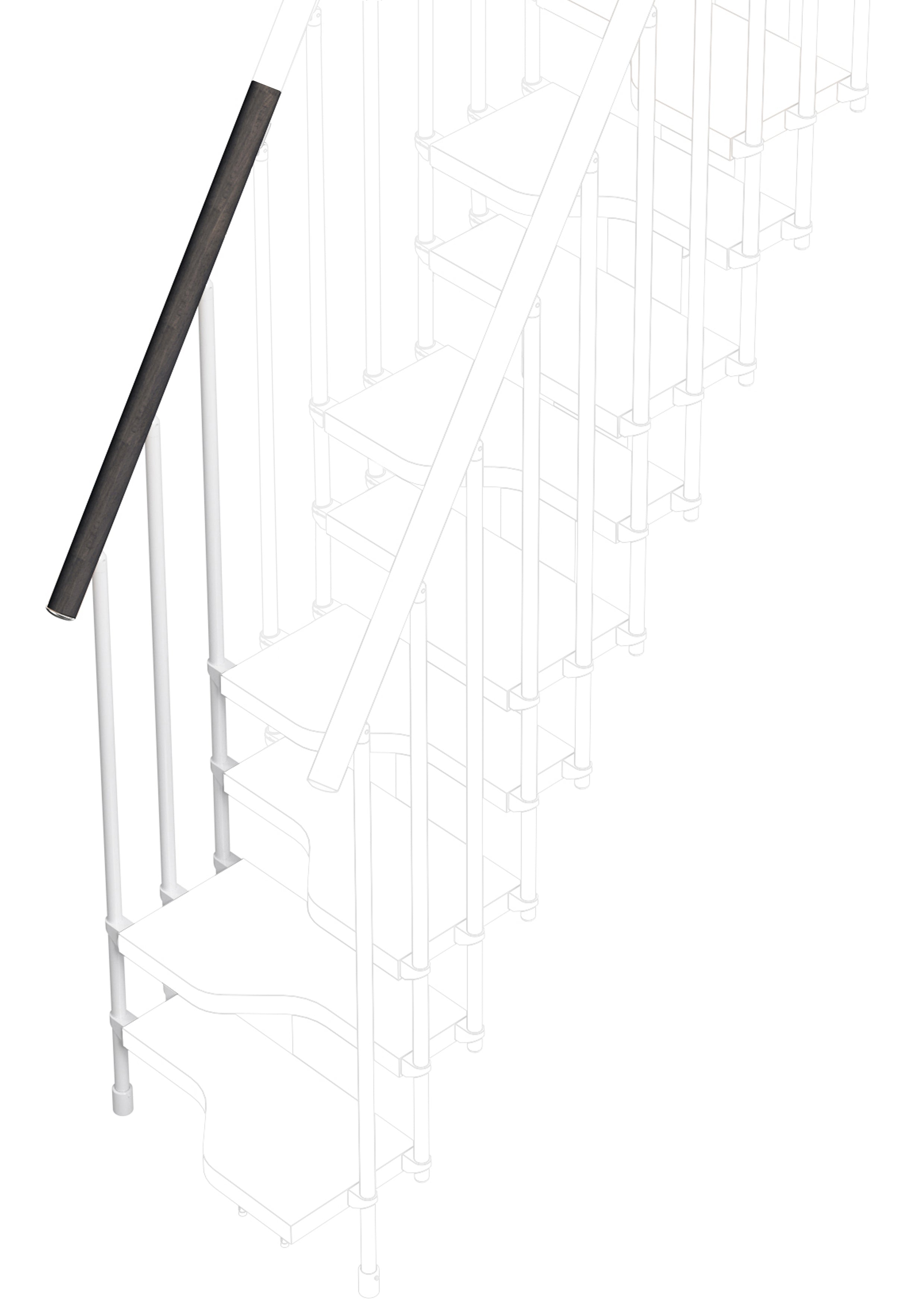 Petita railing for 3 steps (external side) - Wengé 23