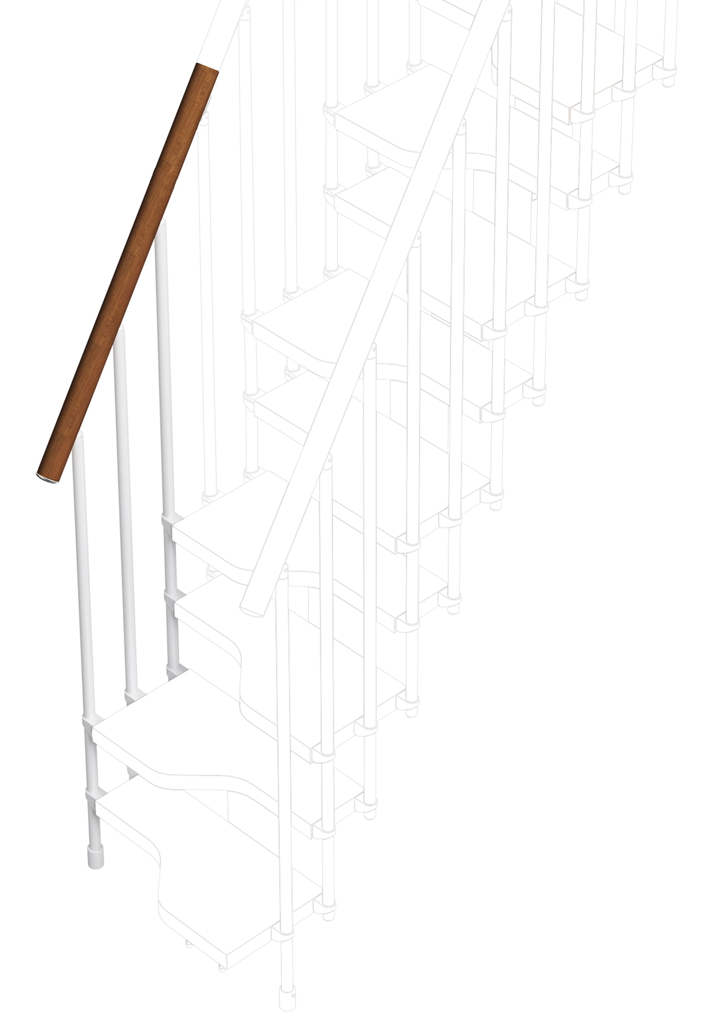 Petita railing for 3 steps (external side) - Walnut 25