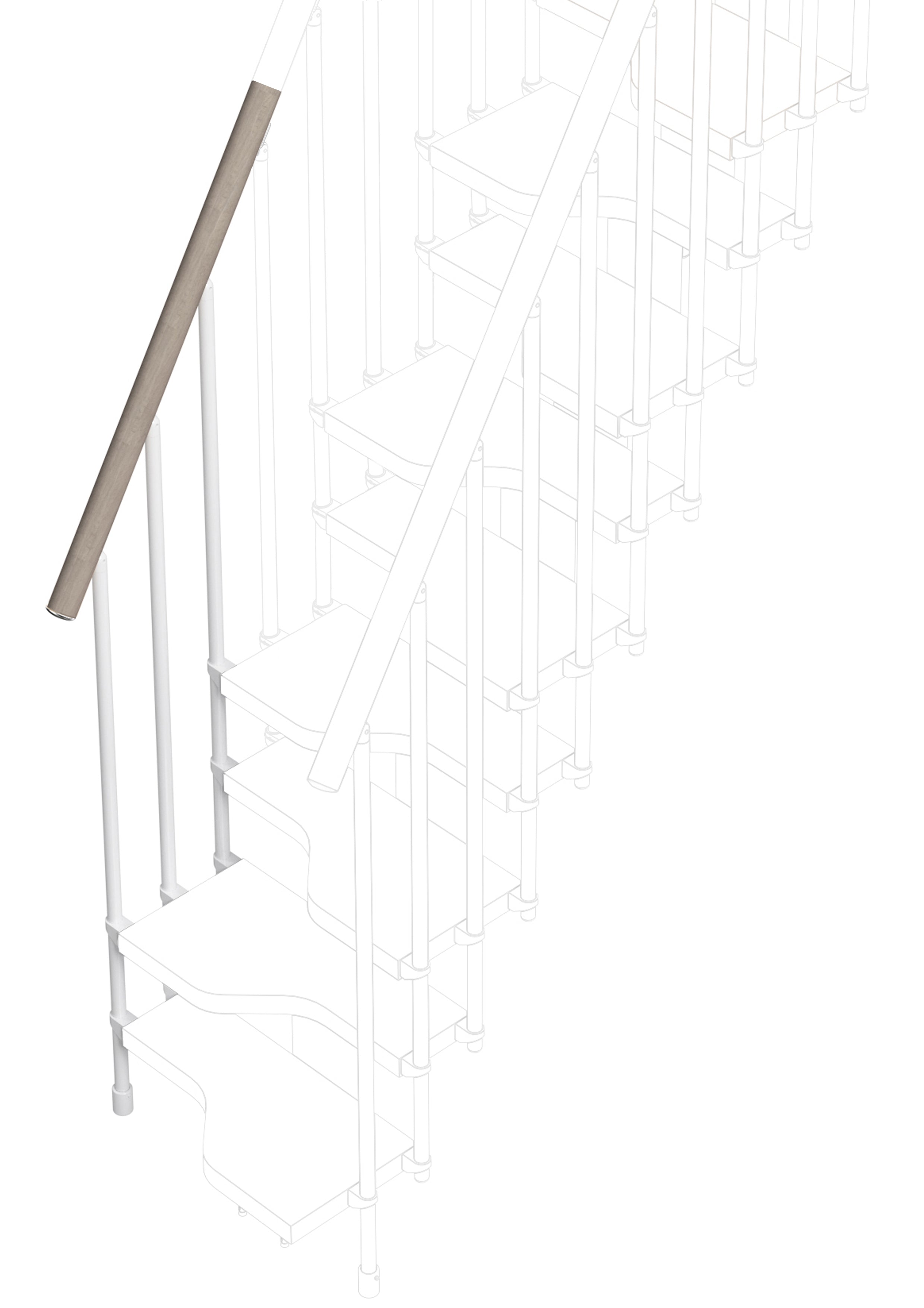 Petita railing for 3 steps (external side) - Tortora 87