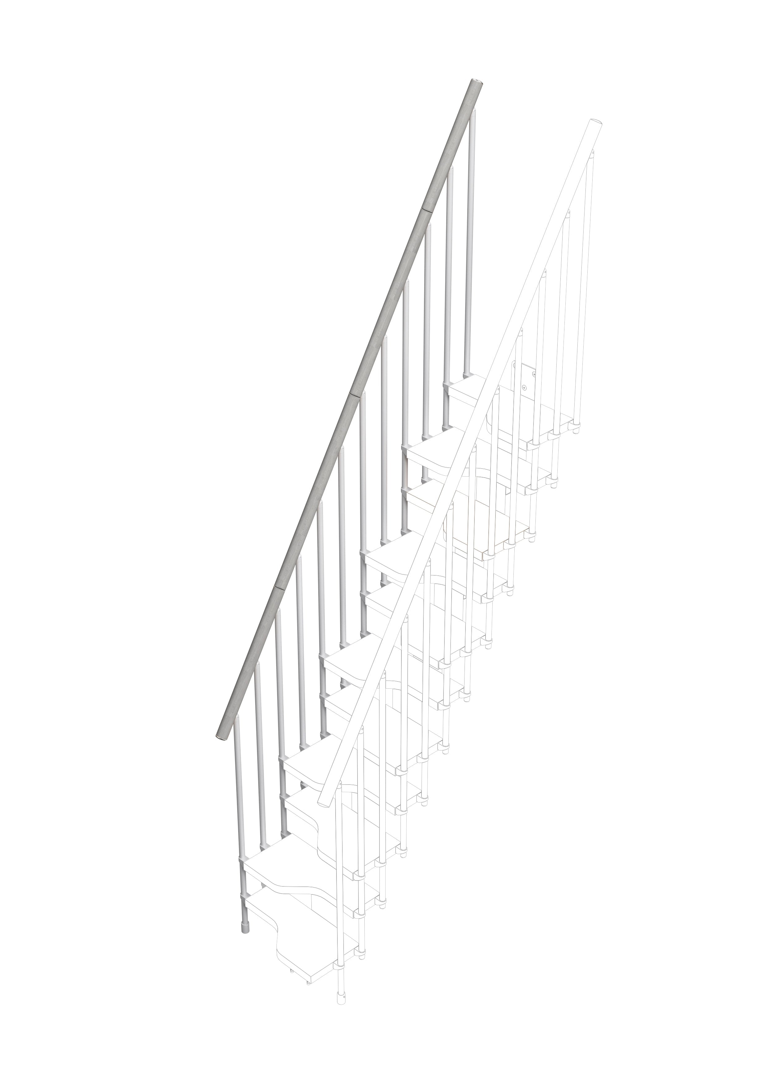 Petita railing for 11 steps (external side) - Cement 89