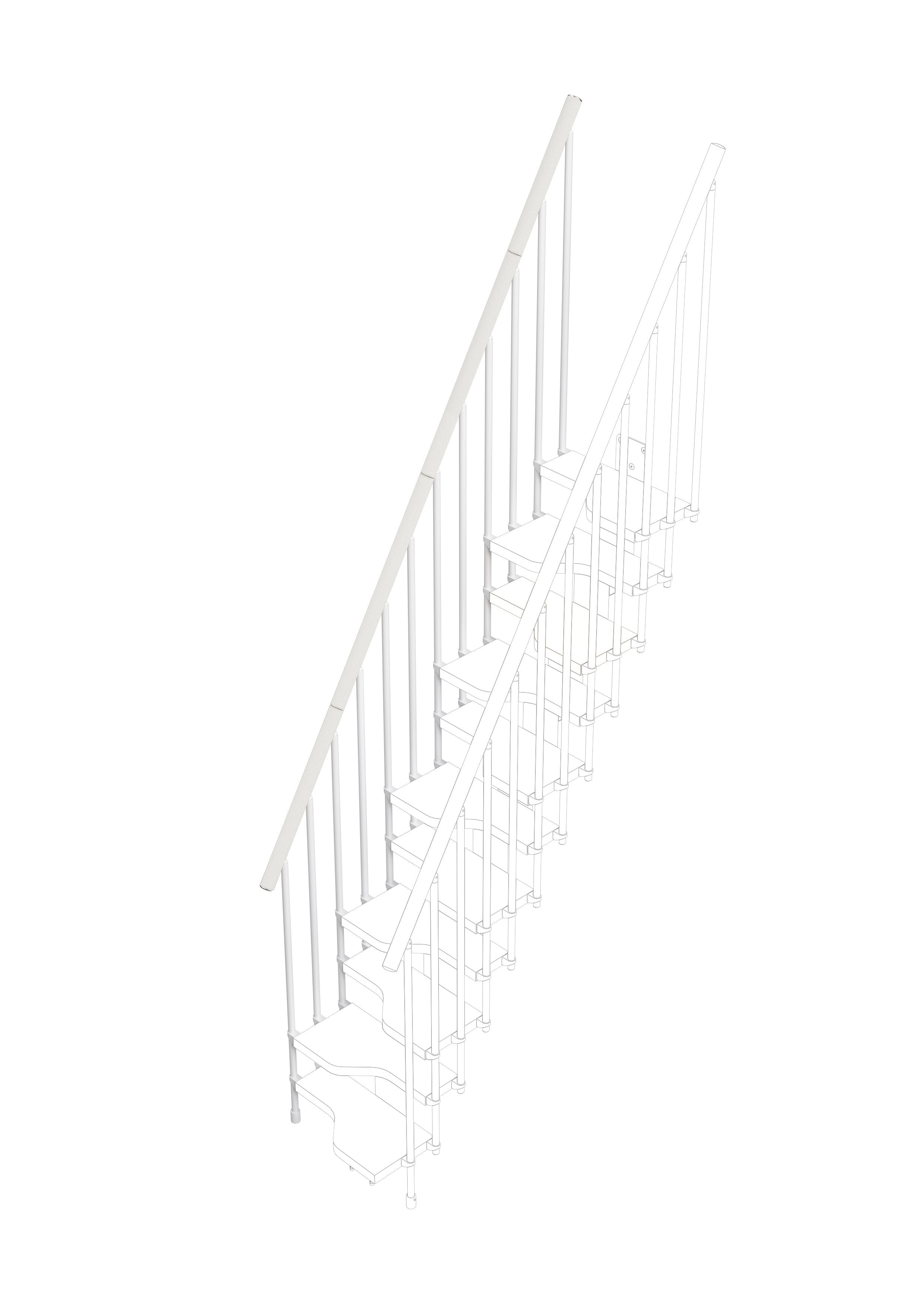 Petita railing for 11 steps (external side) - Lacquered White 94