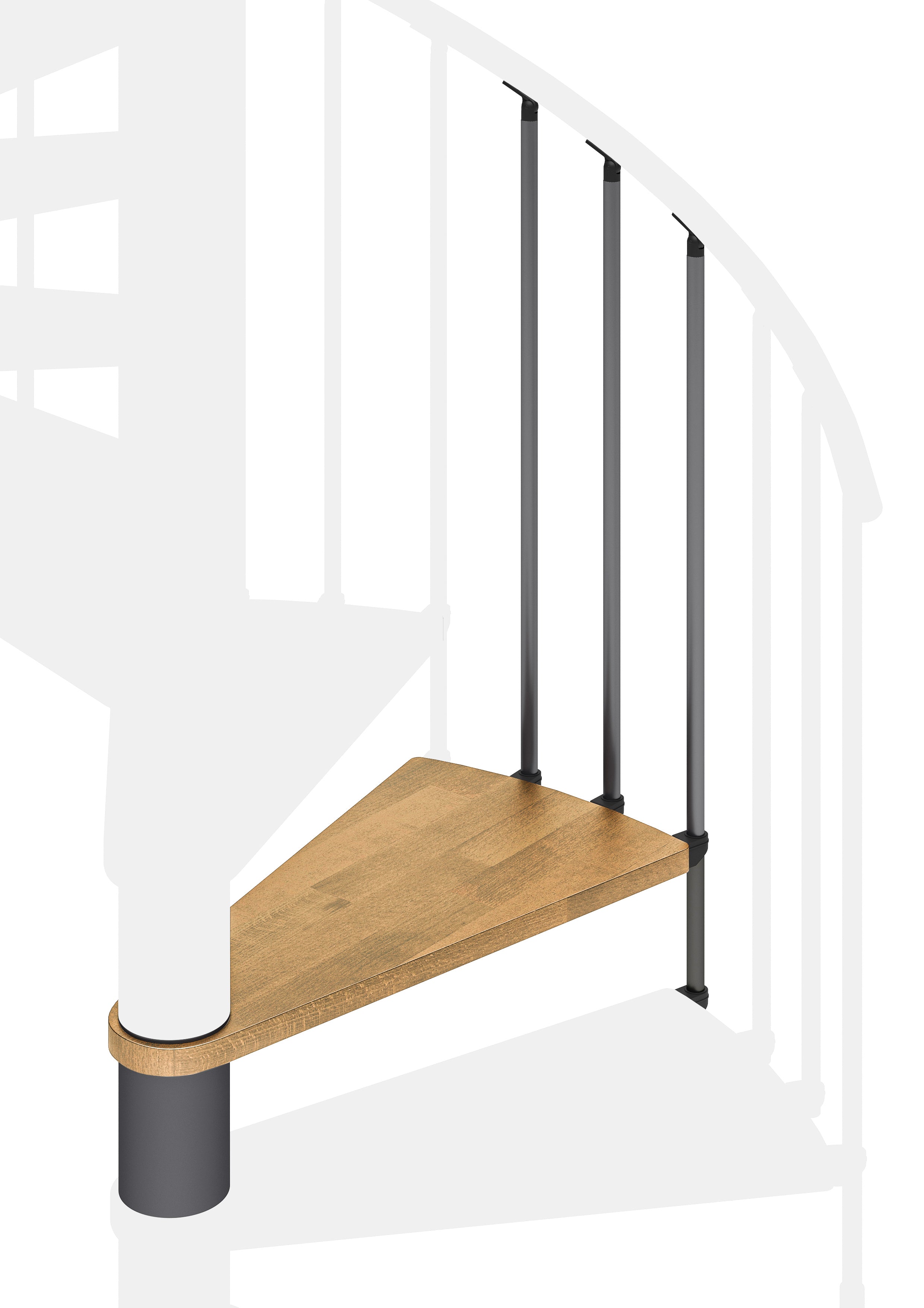 Circula additional step (with structure and railing) - Natural 12