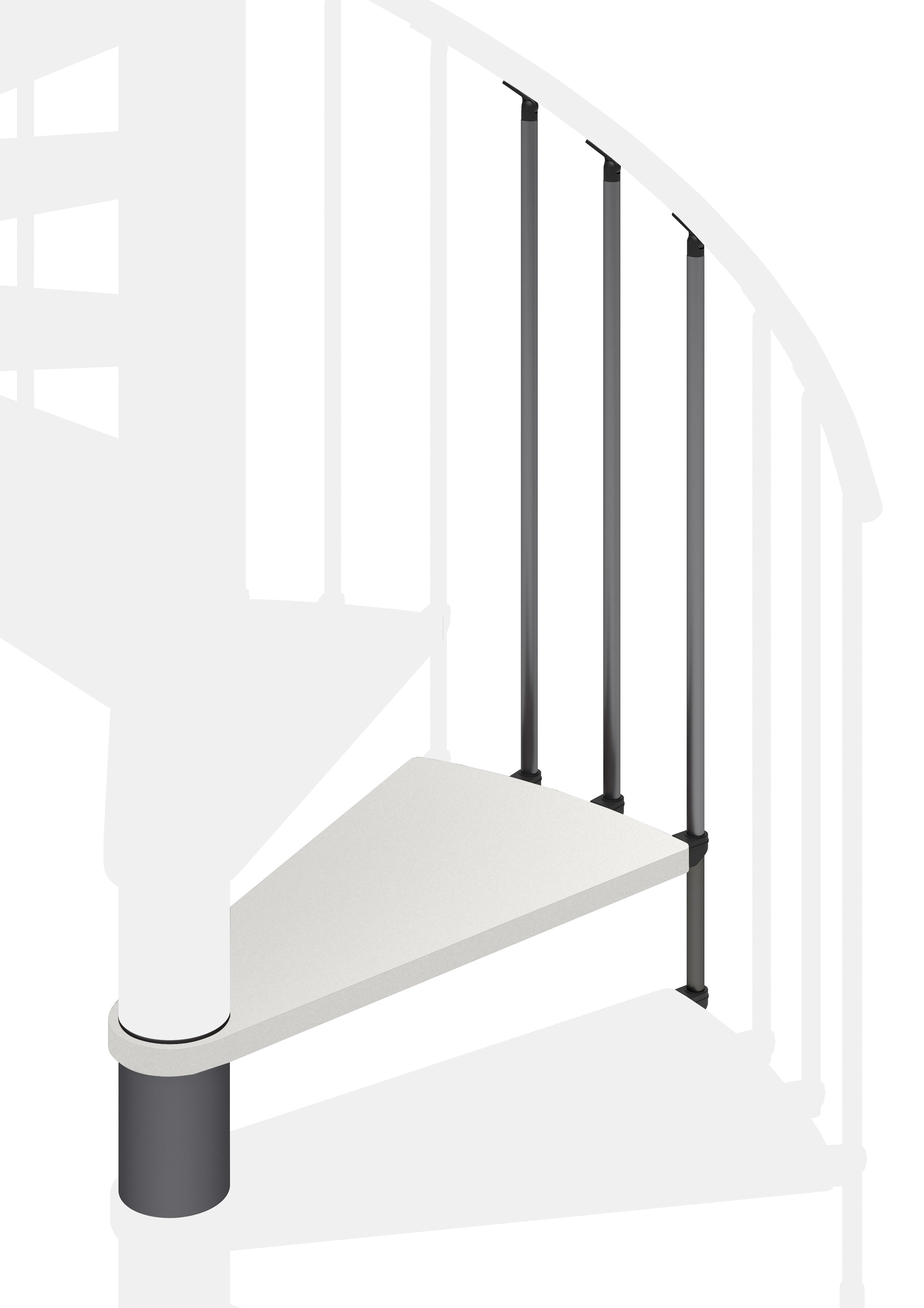 Circula additional step (with structure and railing) - Lacquered White 94