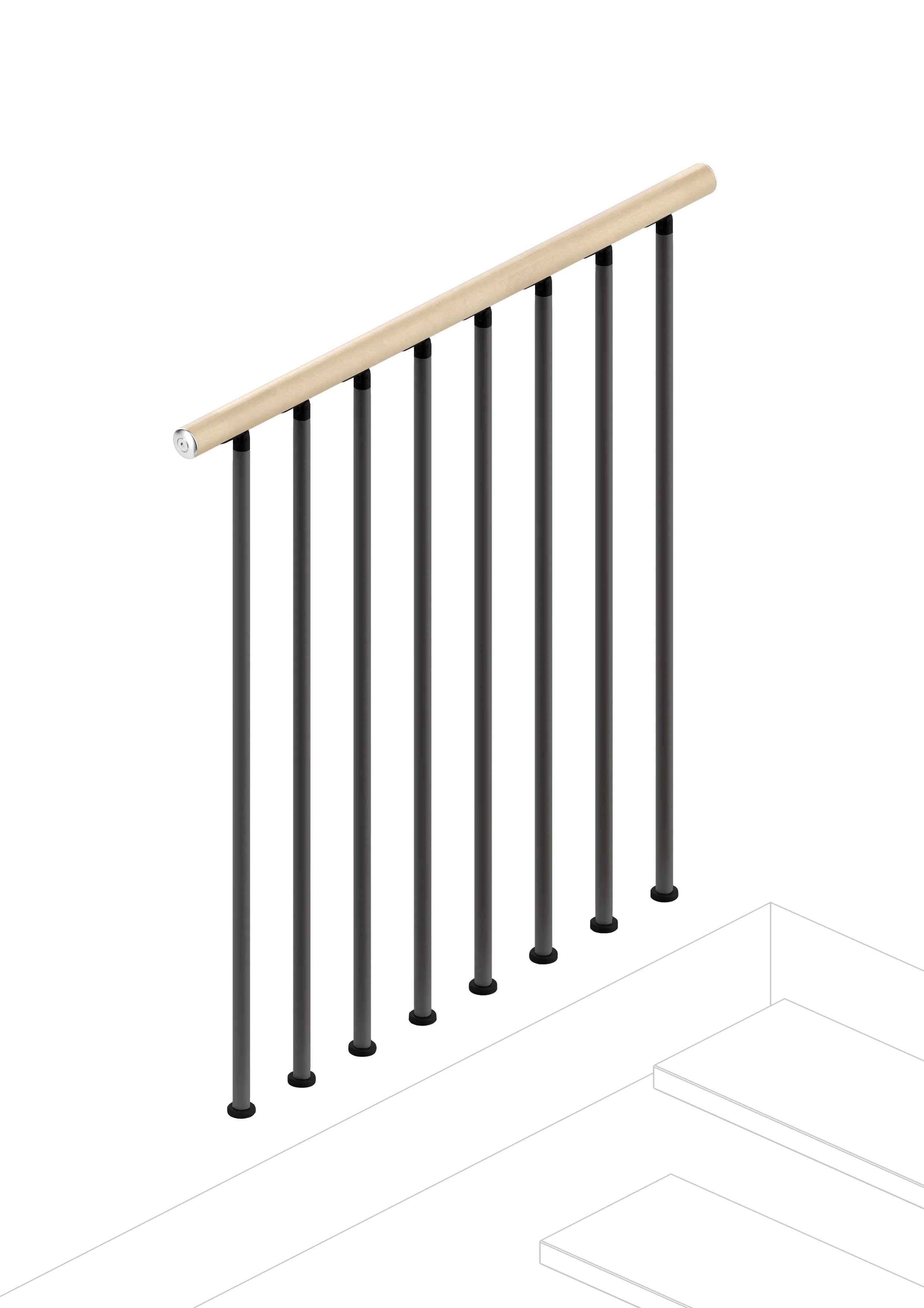 Balustrada para el piso superior (100 cm) - Natural 12