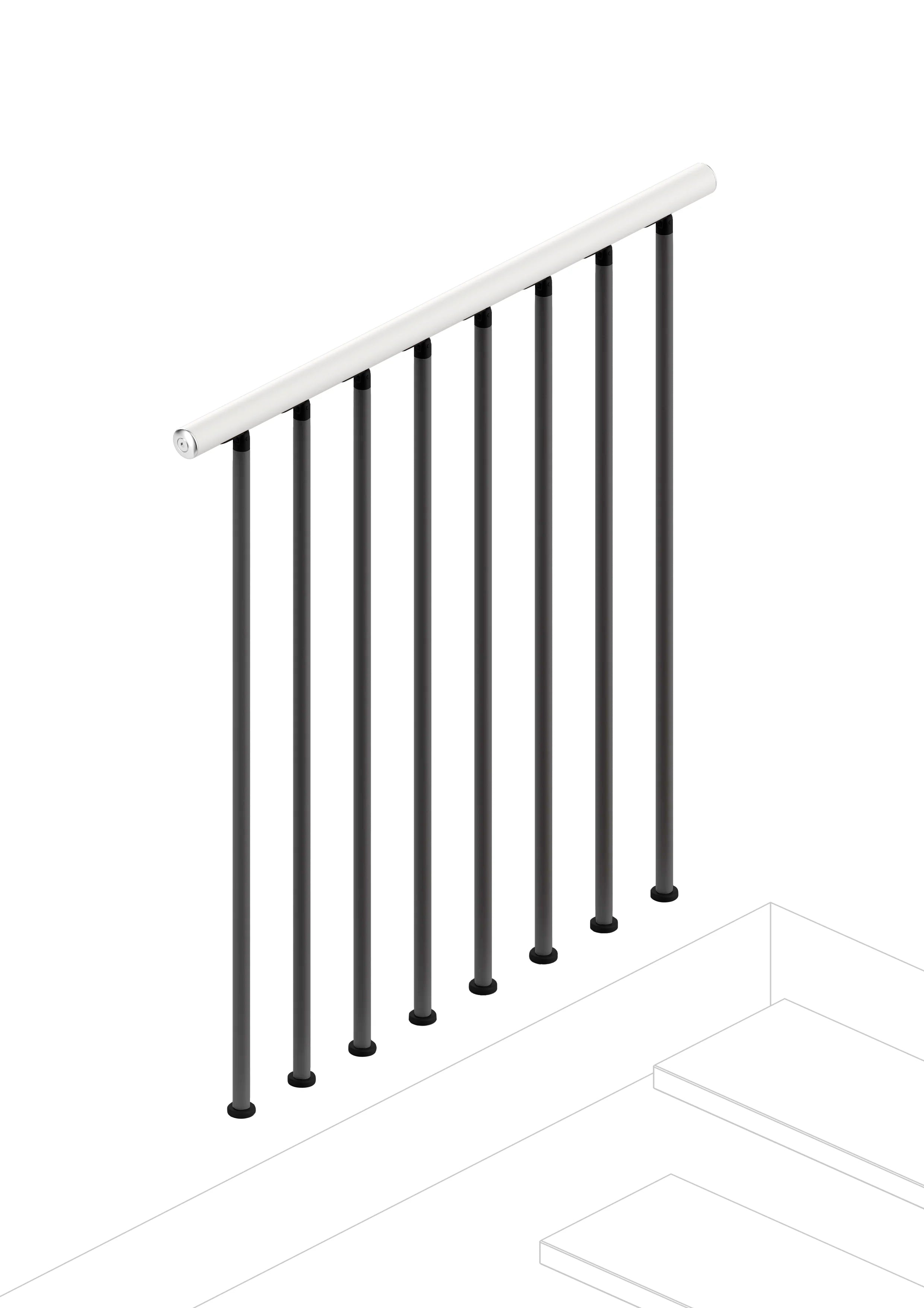 Balustrada para el piso superior (100 cm) - White lacado 94