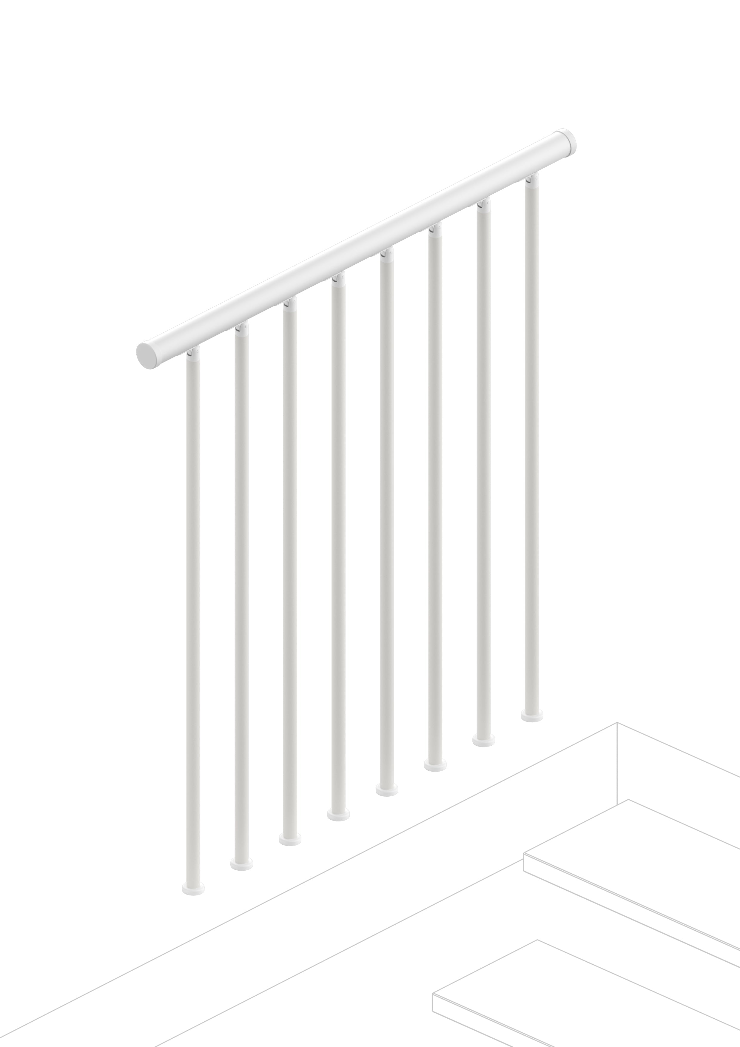 Balustrade pour l'étage supérieur (100 cm) | Main courante en plastique