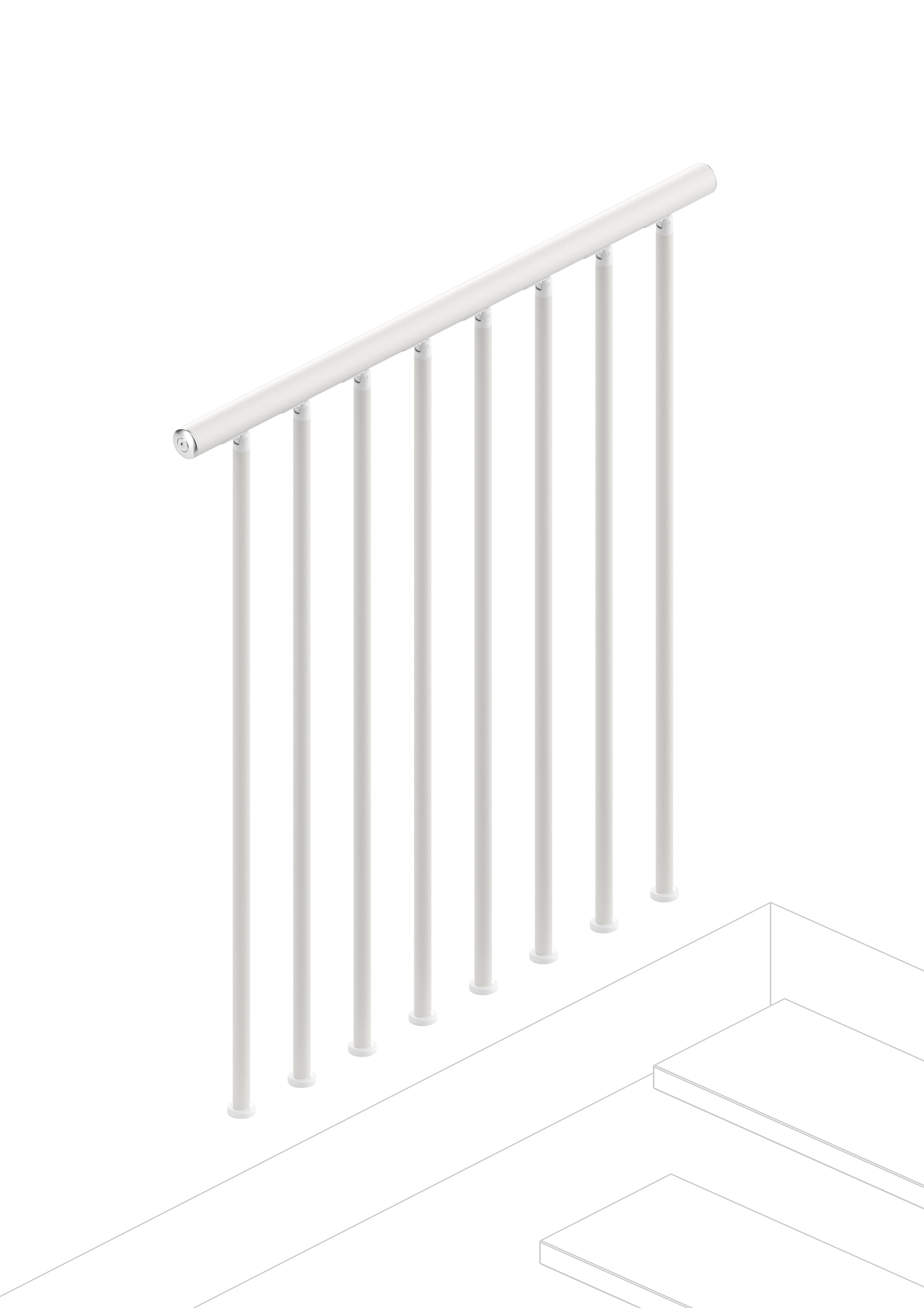 Balustrade pour l'étage supérieur (100 cm) - Laqué Blanc 94