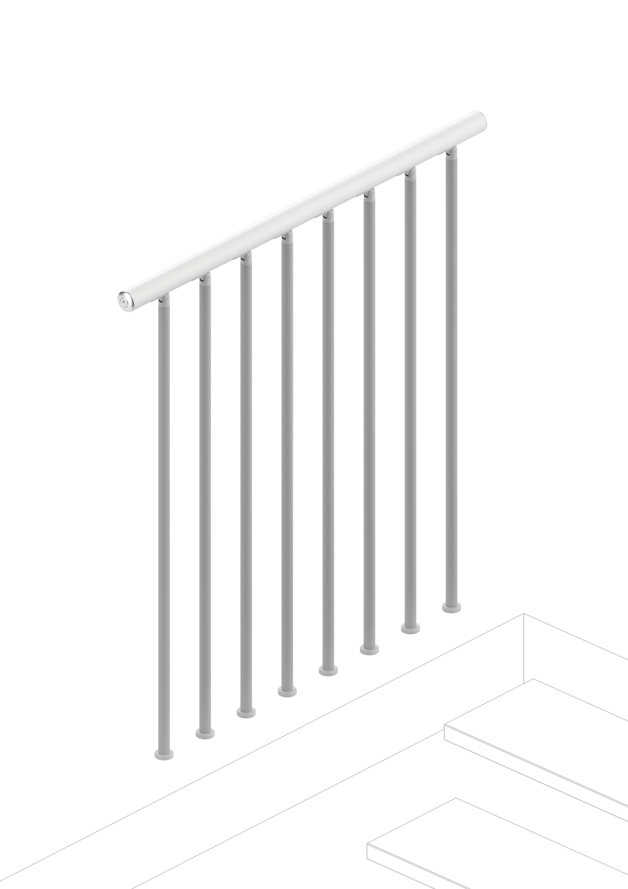 Balustrada para el piso superior (100 cm) - White lacado 94