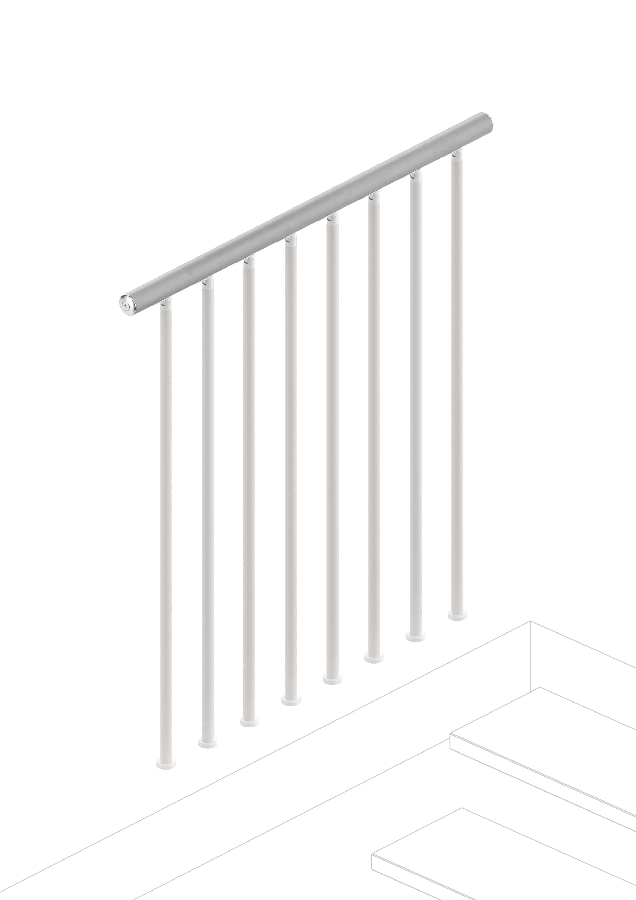 Balustrada para el piso superior (100 cm) - Cemento 89