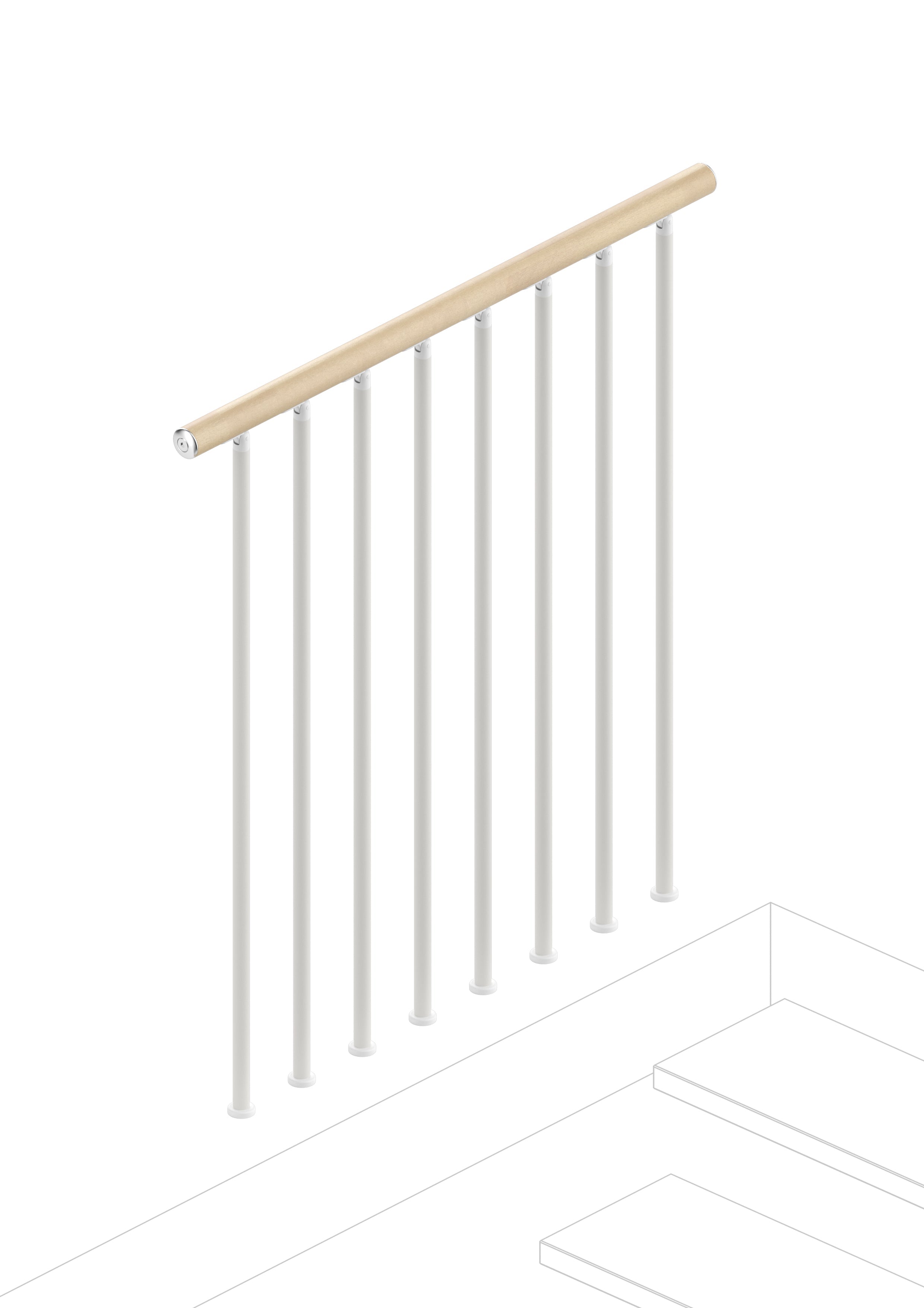 Balustrada para el piso superior (100 cm) - Natural 12