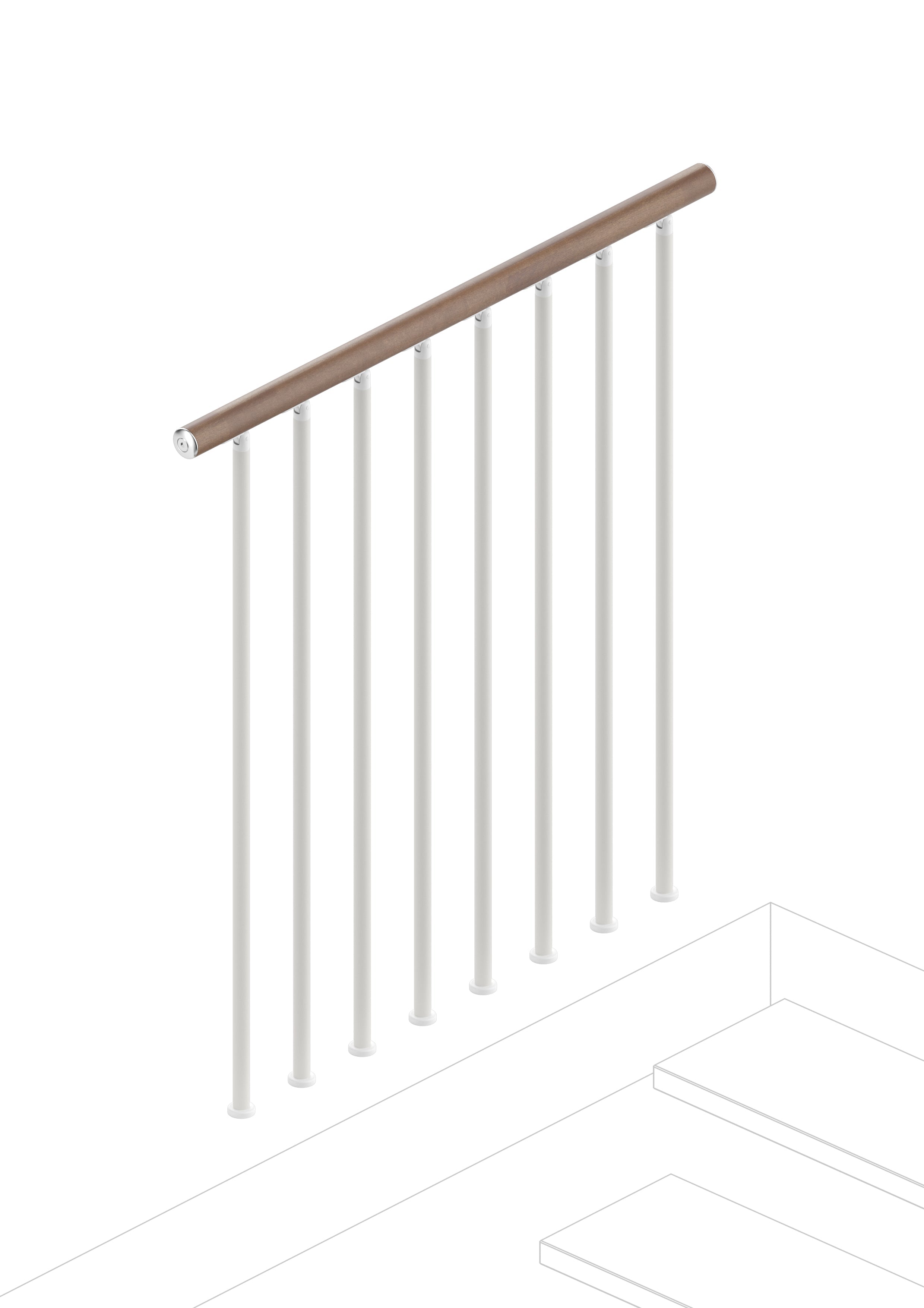 Balustrade for the upper floor (100 cm) - Walnut 25