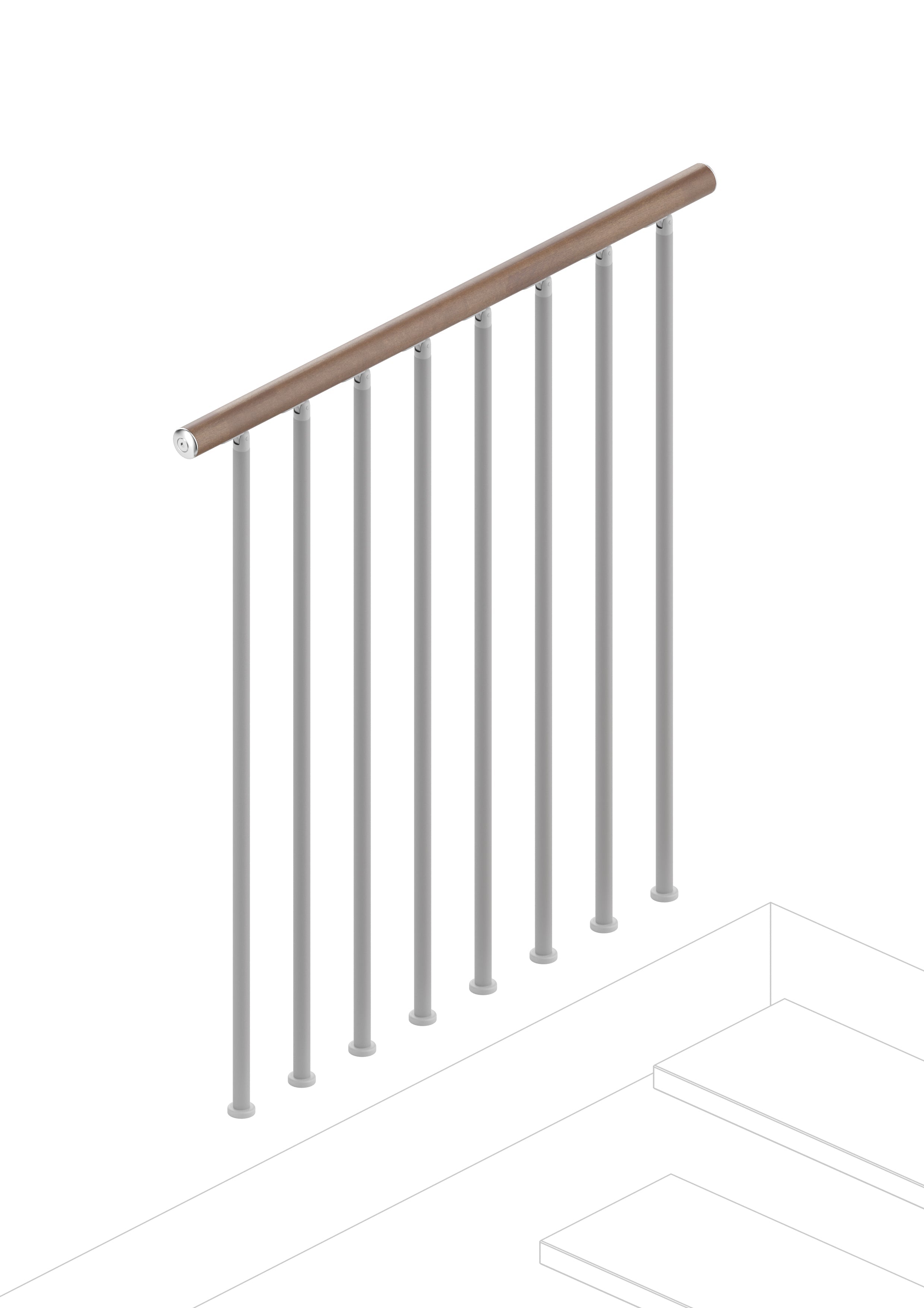 Balaustrada para el piso superior (100 cm) - nogal 25