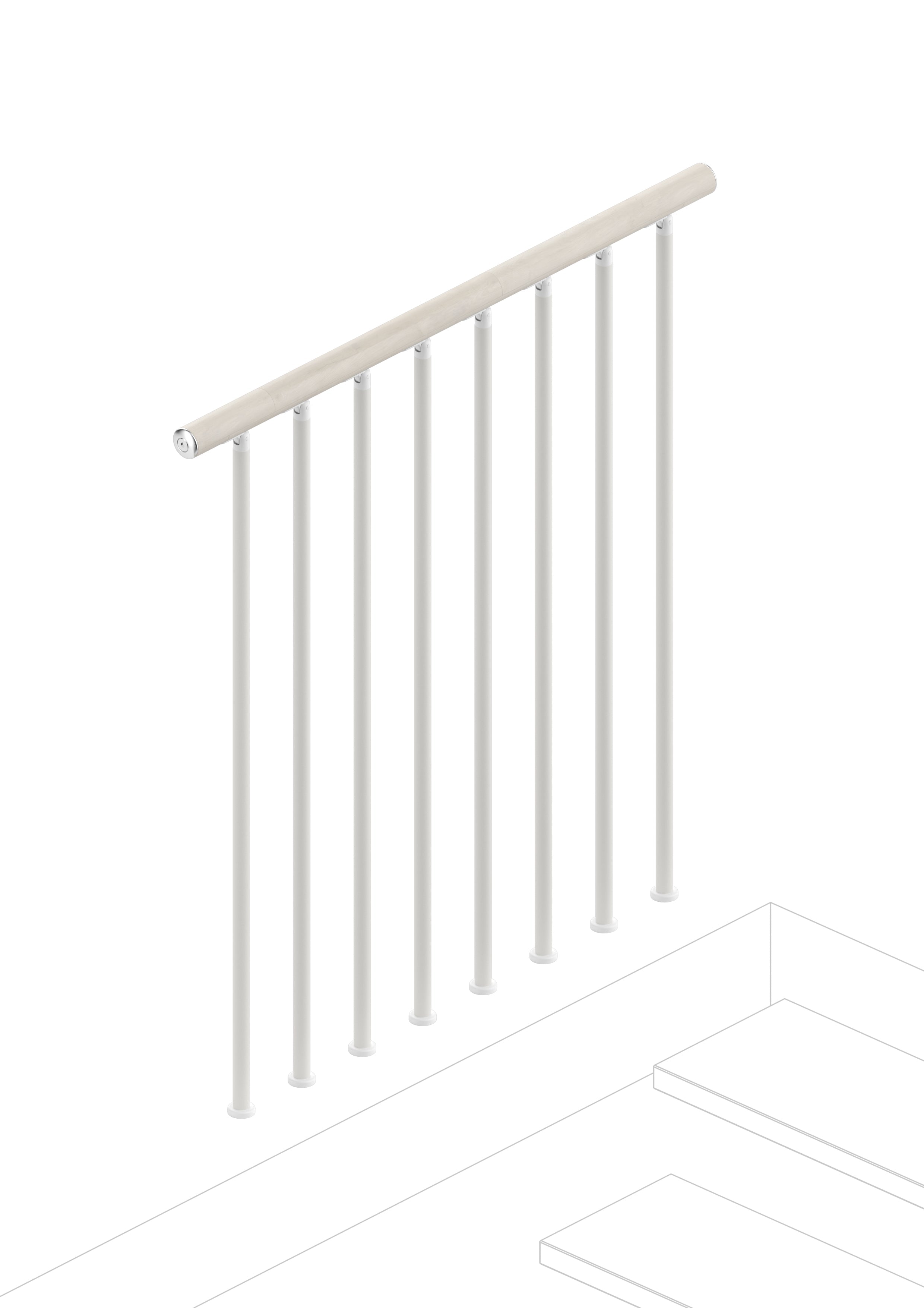 Balustrada para el piso superior (100 cm) - Whitened 84