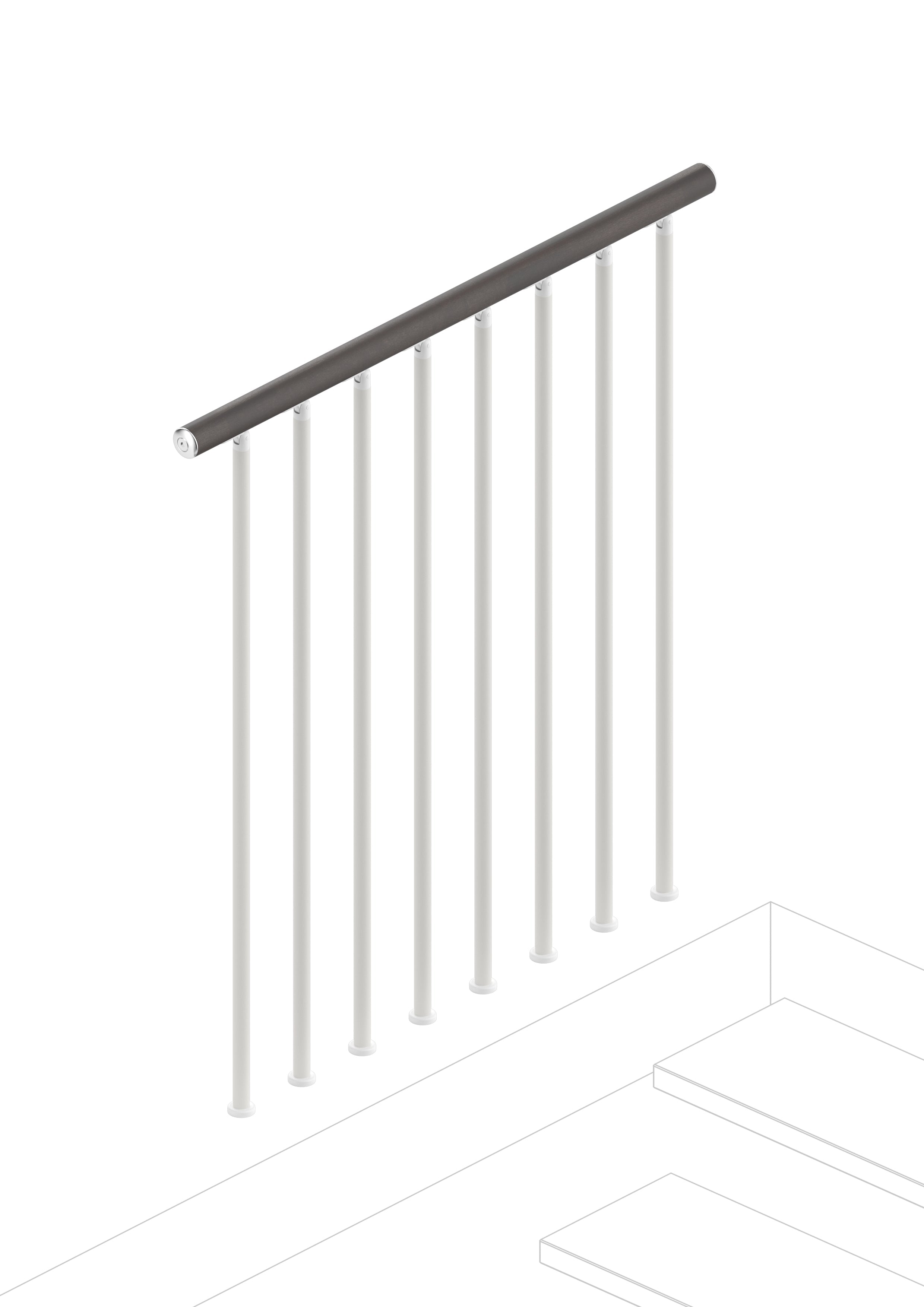 Balustrada para el piso superior (100 cm) - Wengé 23