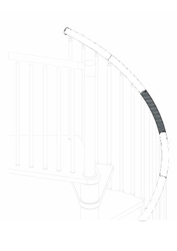 Pasamanos de madera por 1 paso (no disponible para diam. 105 cm) - blanco lacado 94